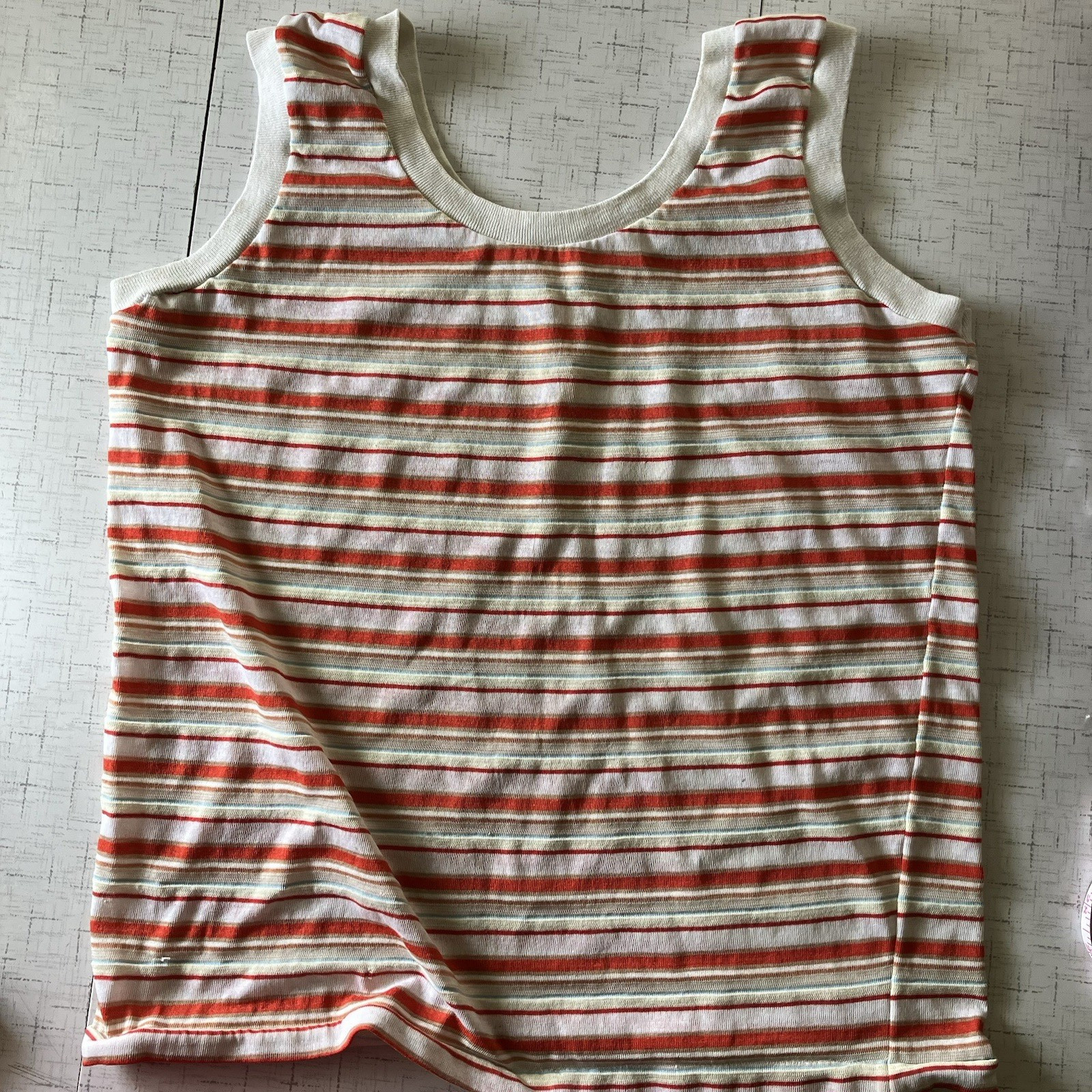 Knit Tank 60s Vintage Cotton Blend Wonder Years Vibe Size 42
