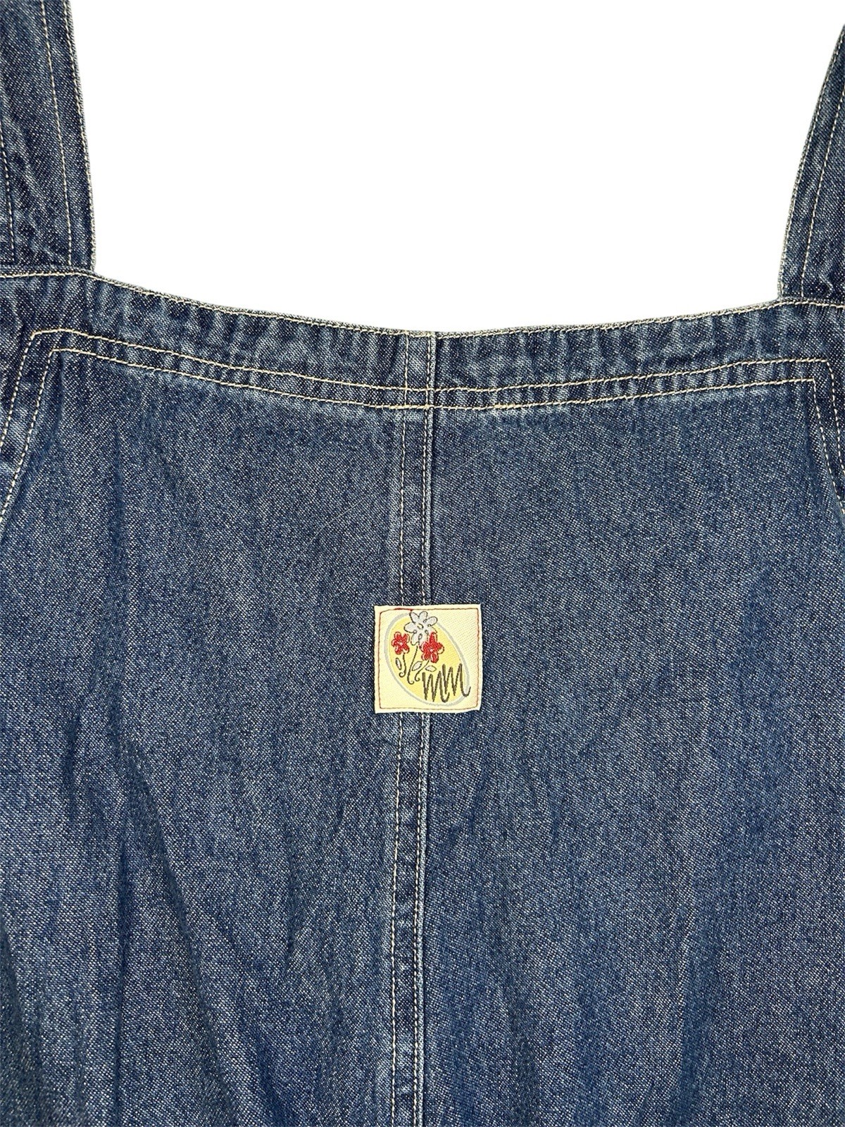 Vtg Disney Store Embroidered Mickey Minnie Denim Overall Dress Approx 18-20W*