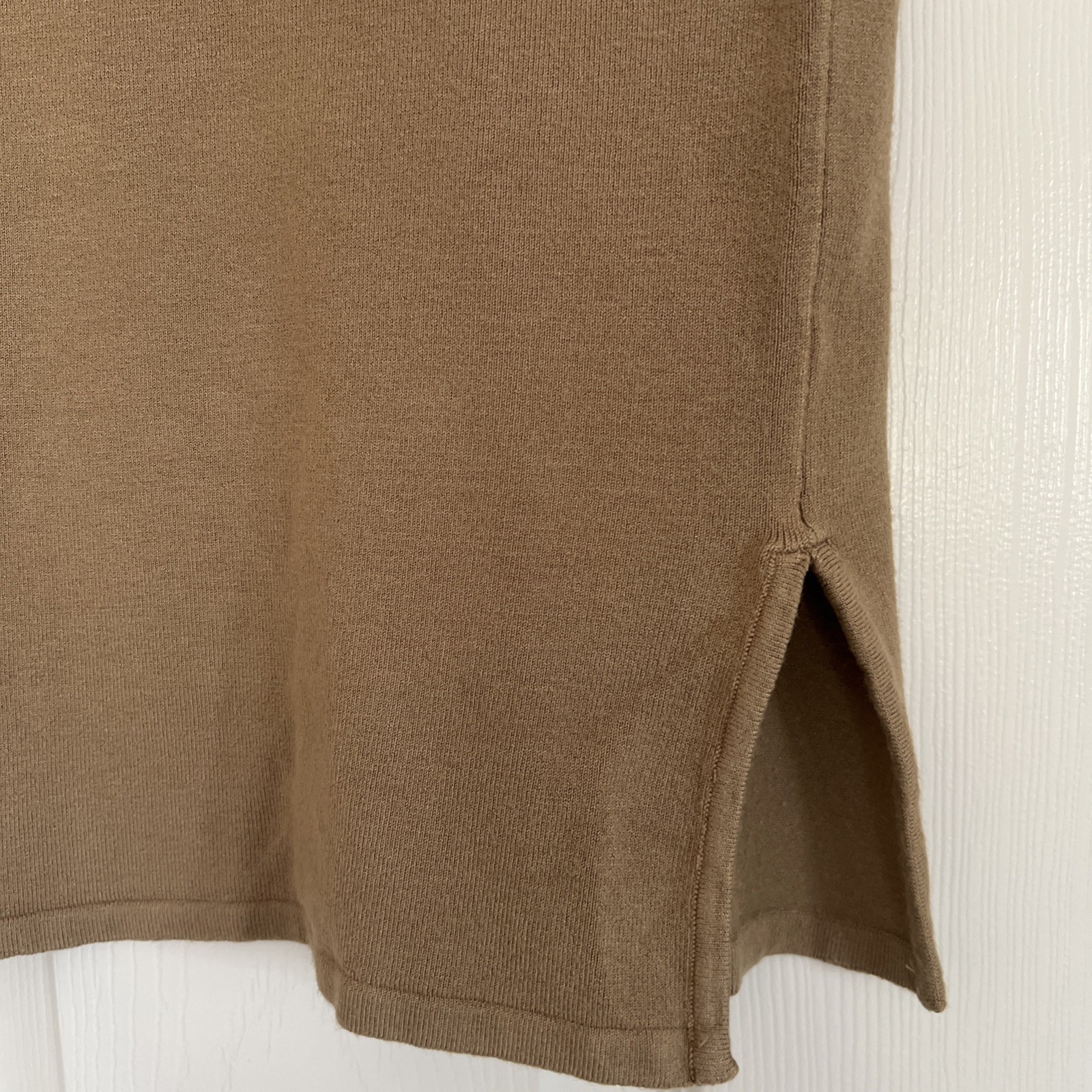 Vintage Etincelle Couture Tan Sleeveless Top & Midi Skirt Set W/Black Accent XS