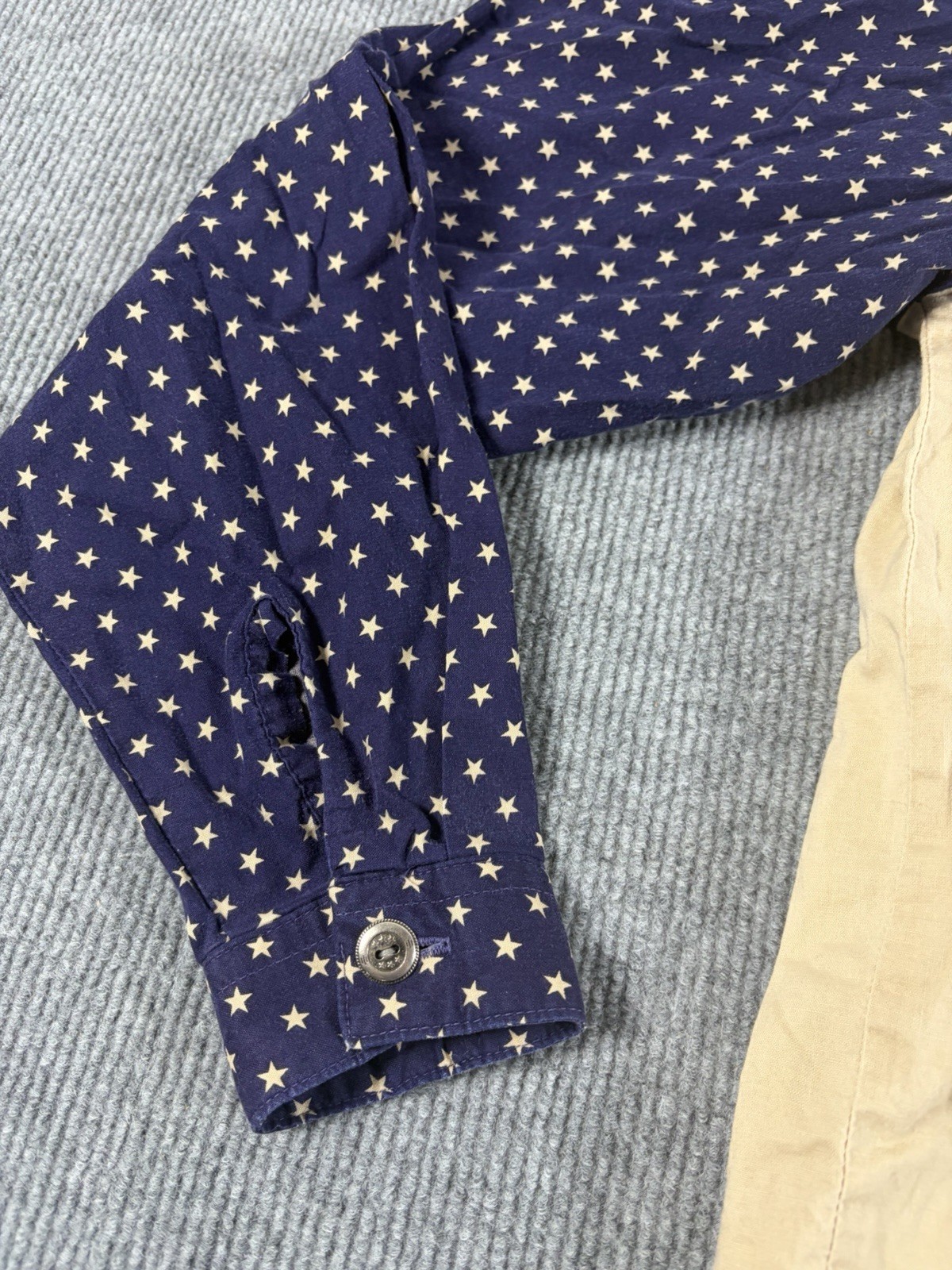 Vintage P.S. & Rhinestones Panhandle Slim Western Shirt Stars Print Size Medium
