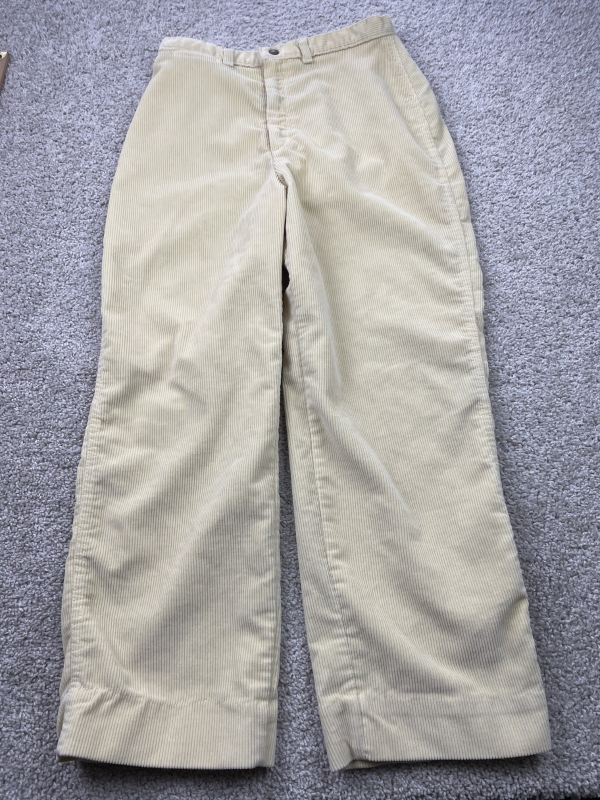Vtg 70’s Levis Corduroy Pants Women 28×26 Yellow High Rise Wide Leg Scovill