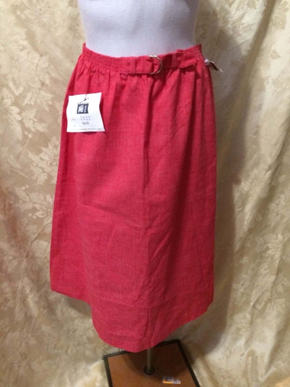 Stylin’ Woman’s Retro „Take 1” NWT Red Canvas Midi Skirt++SIZE 14++