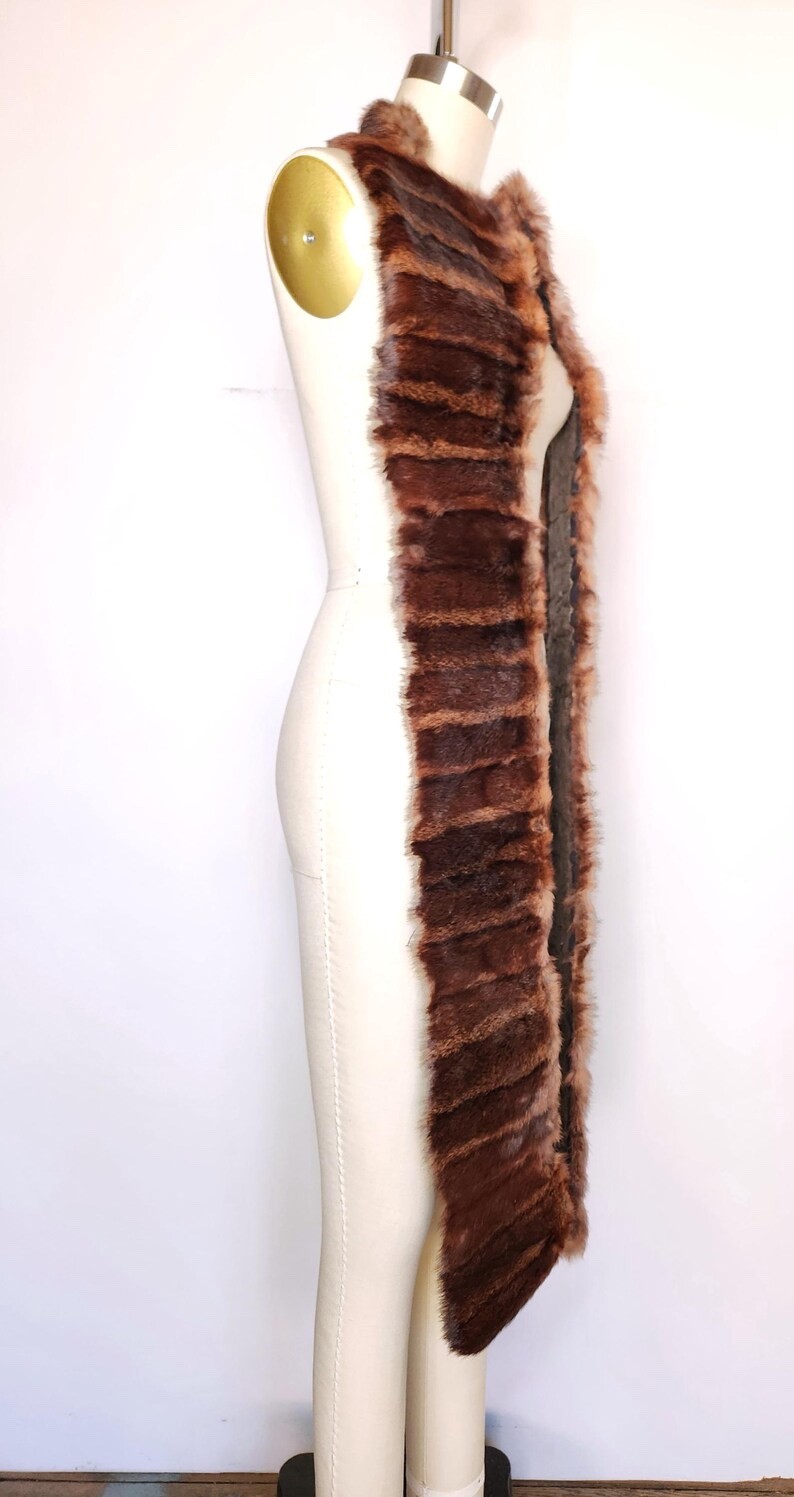 Vintage LONG Mink Fur Collar Cape Capelet Extra Long Fur Stole Shawl Shrug 30s