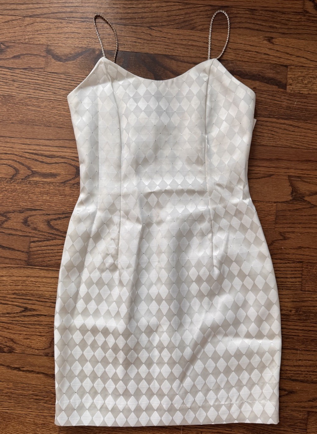 VTG 90s Jessica McClintock Gunne Sax Dress Harlequin Diamond Pattern Sz 7/8 NWT
