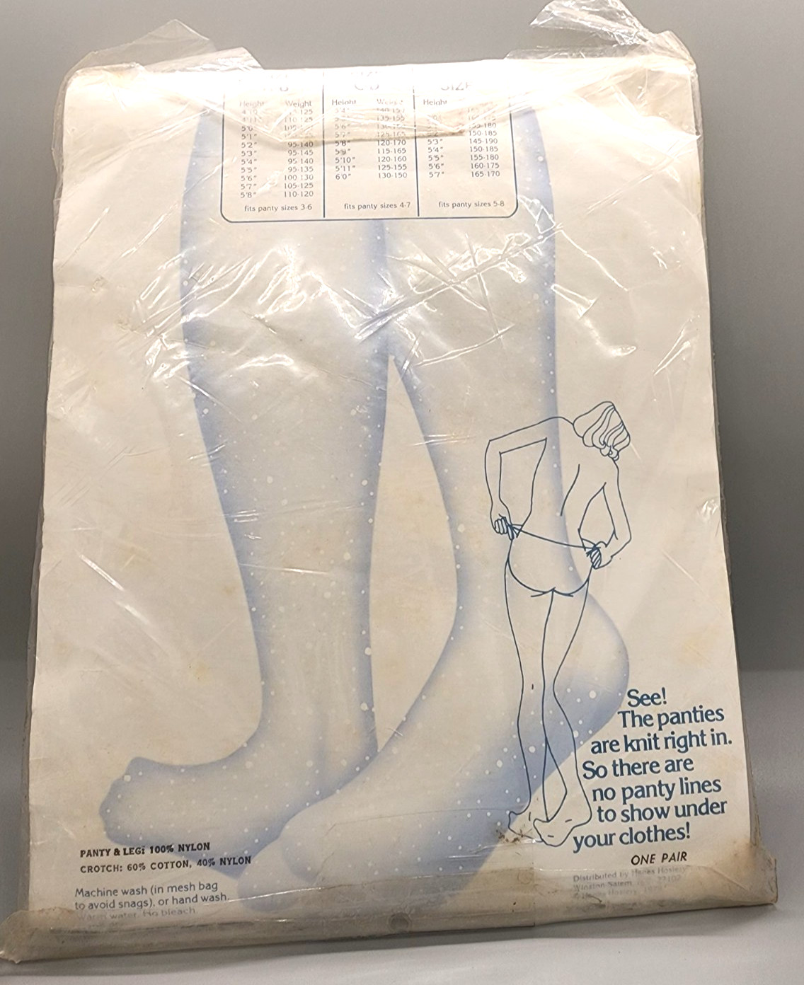 Vtg Winteralls Underalls Cozy Pantyhose Gray Size A/B Style #380