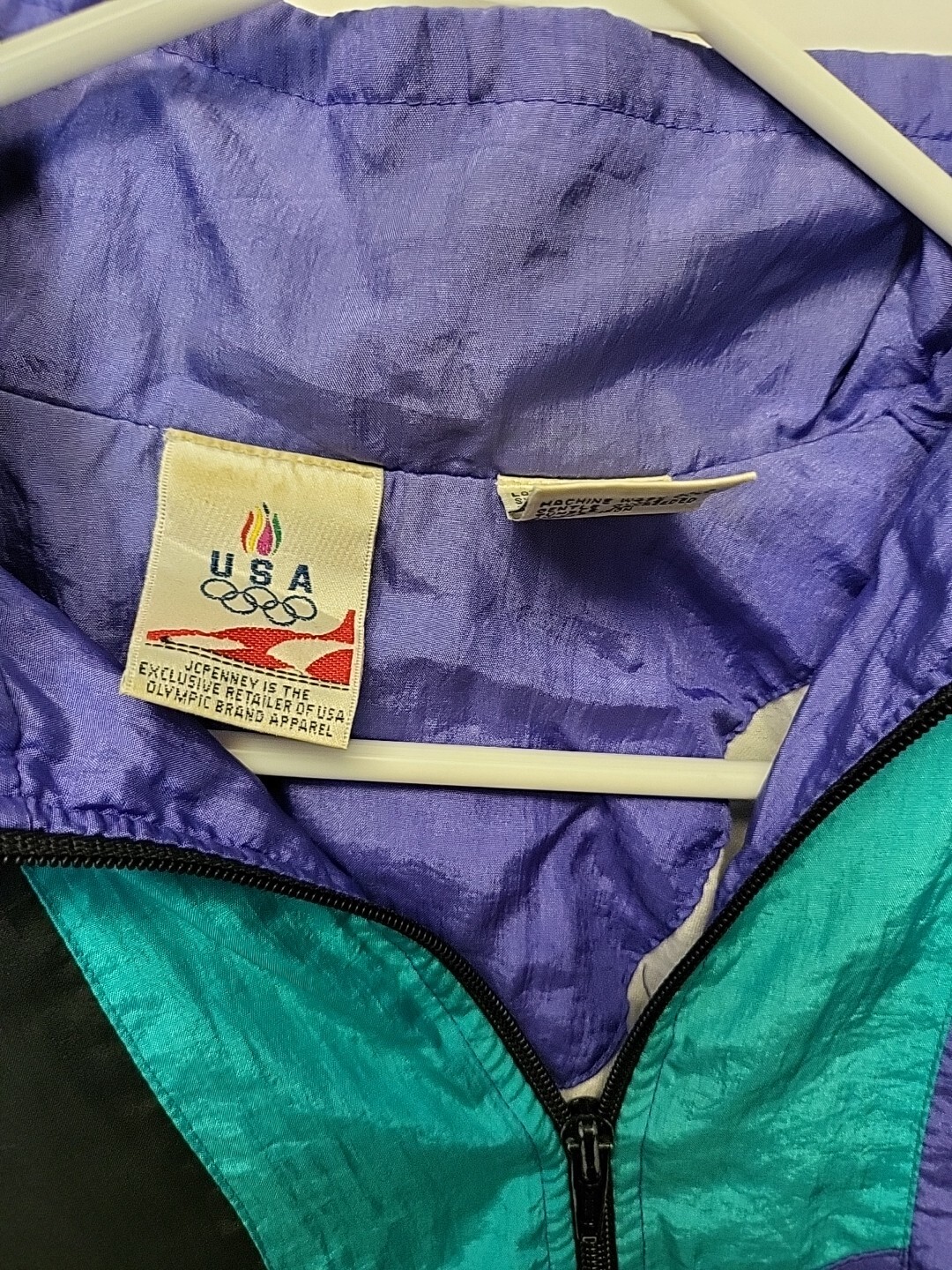 Vtg 90s JC Penney Women’s M USA Olympic Track Suit Windbreaker Jacket