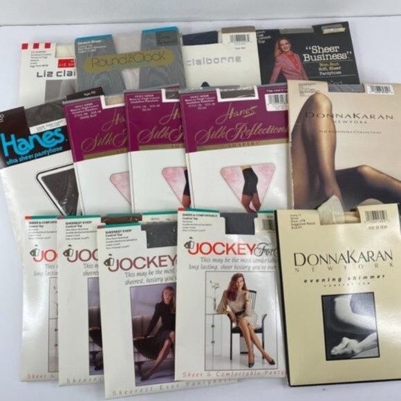 Hanes Liz Claiborne Vintage Pantyhose Lot of 15 Pairs Crafts Collectors