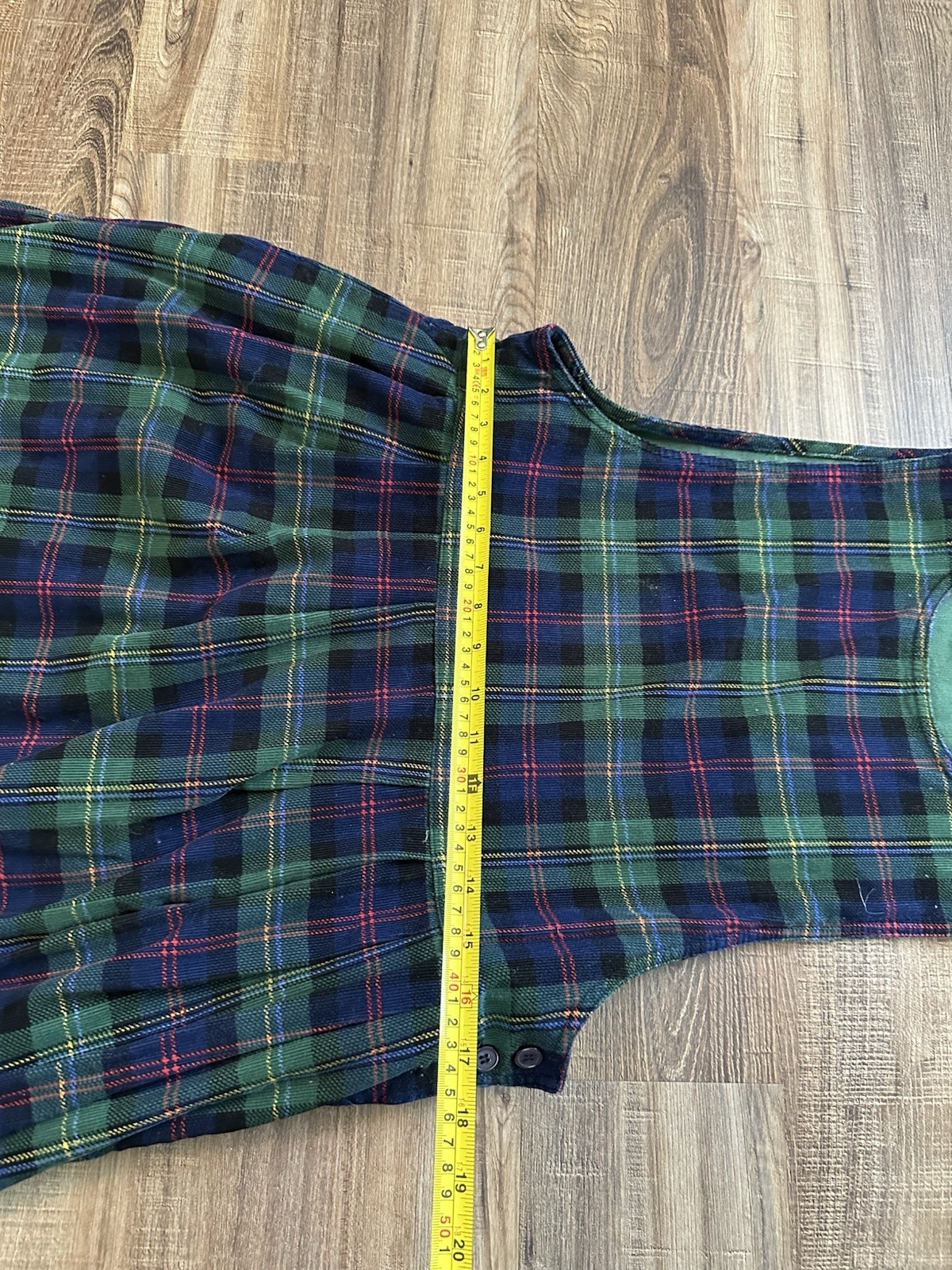 1980s FADS brand plaid corduroy jumper Tartan Plaid L Dress