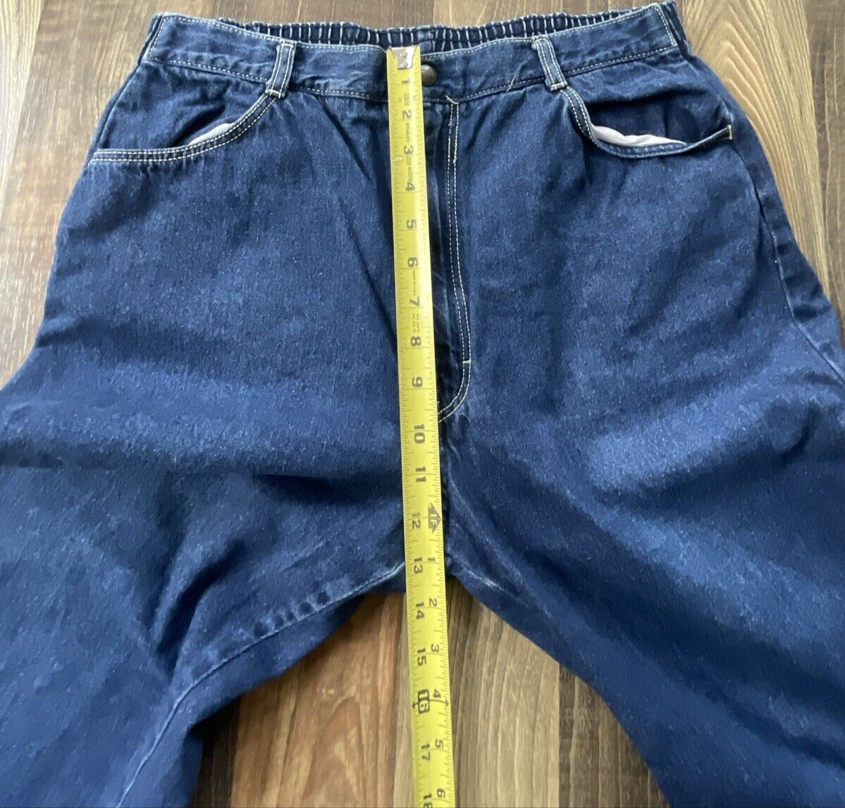 Pizzazz New York Paris Blue Jeans Elastic Waist Talon 42 Zipper size W30 L28.5