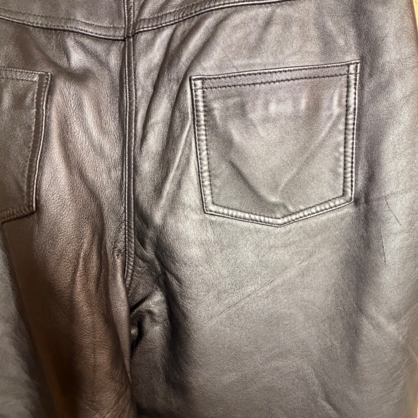 Vintage Neiman Marcus Exclusive Black Leather Bootcut Pants Women’s 12 Y2K