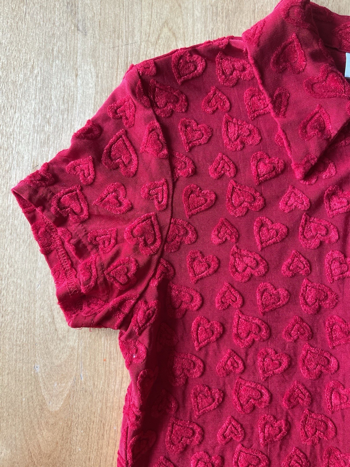 Vintage 90s Self Esteem Heart Print Button Shirt Size Large Valentines Day Y2K