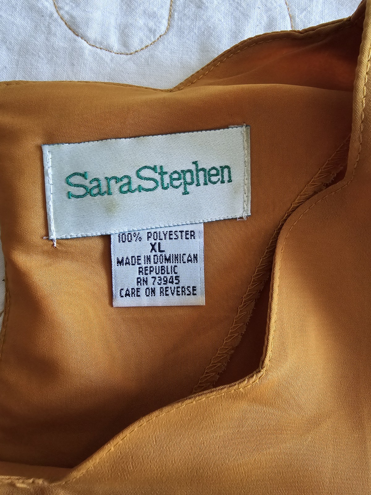 Vintage 80s 90s Short Sleeve Mustard Yellow Blouse Womens XL Scalloped Sleeves