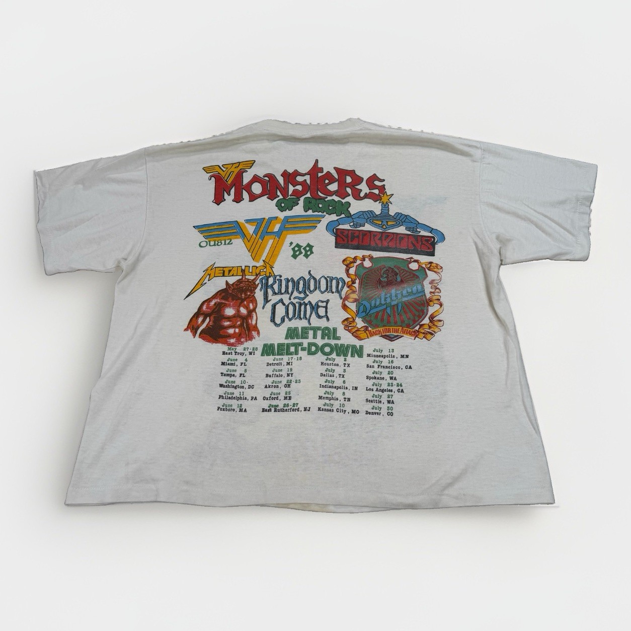 Vintage 1988 Monster Of Rock Tour Shirt Metallica Van Halen Scorpion Band Shirt
