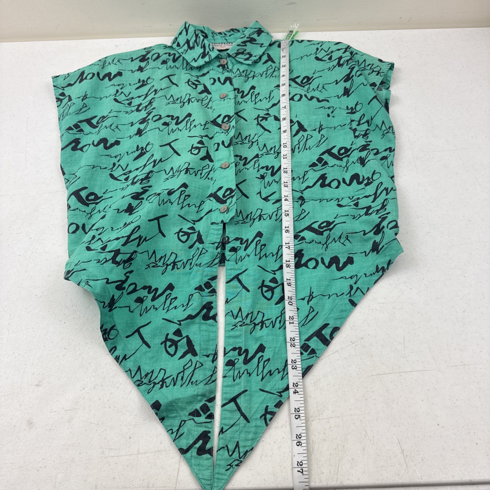 Vintage Sleeveless button-up Tie Front top Autograph American Clothing Company M