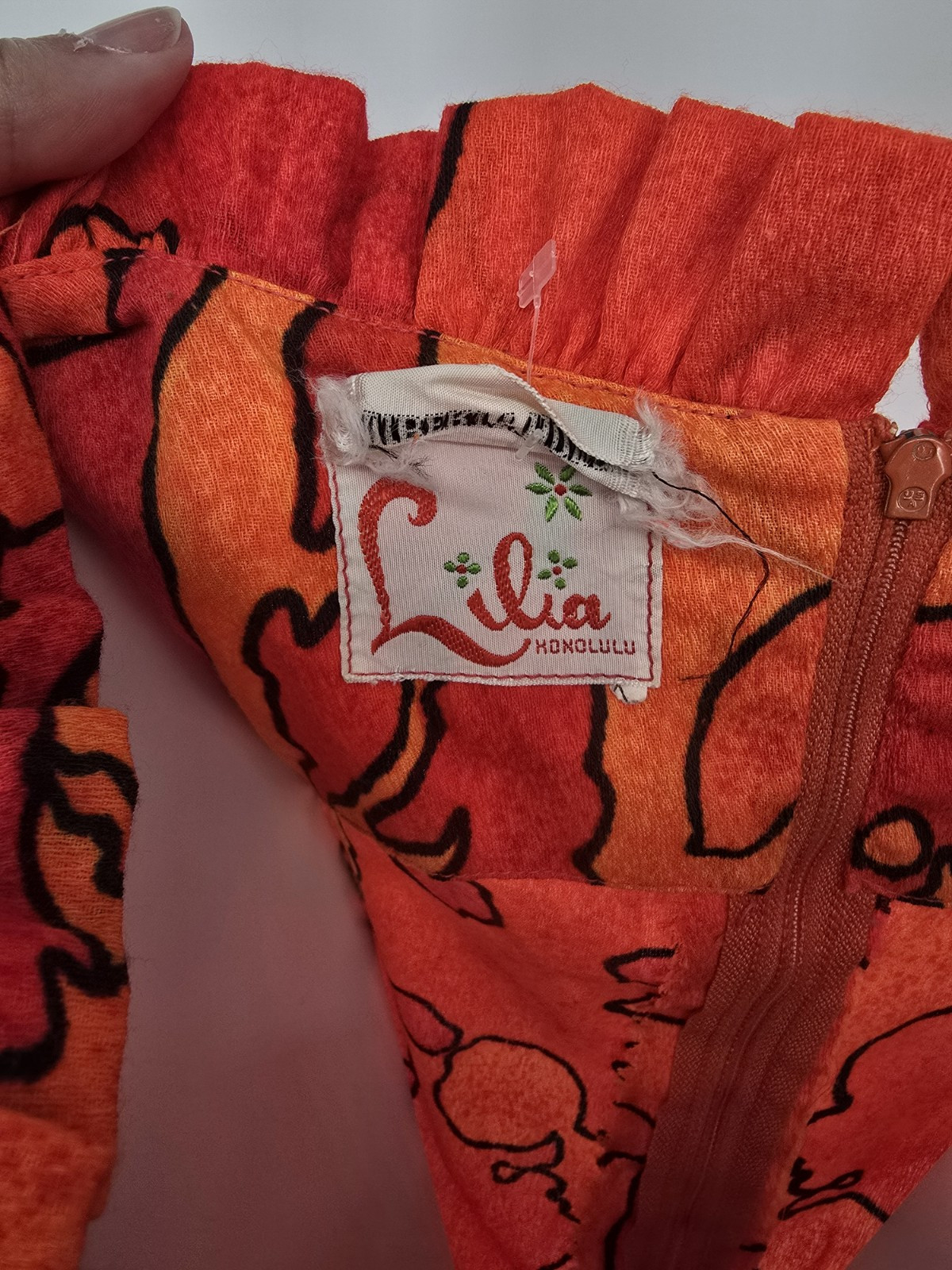 True Vintage 60s 70s Liberty House Lila Honolulu Dress Orange Red Mod Pop Art