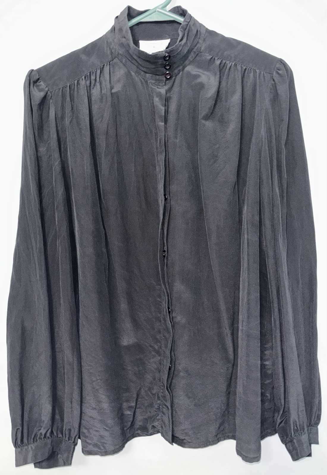 Vintage Francesca of Damon for Starington Women’s Size 12 Black 100% Silk Blouse