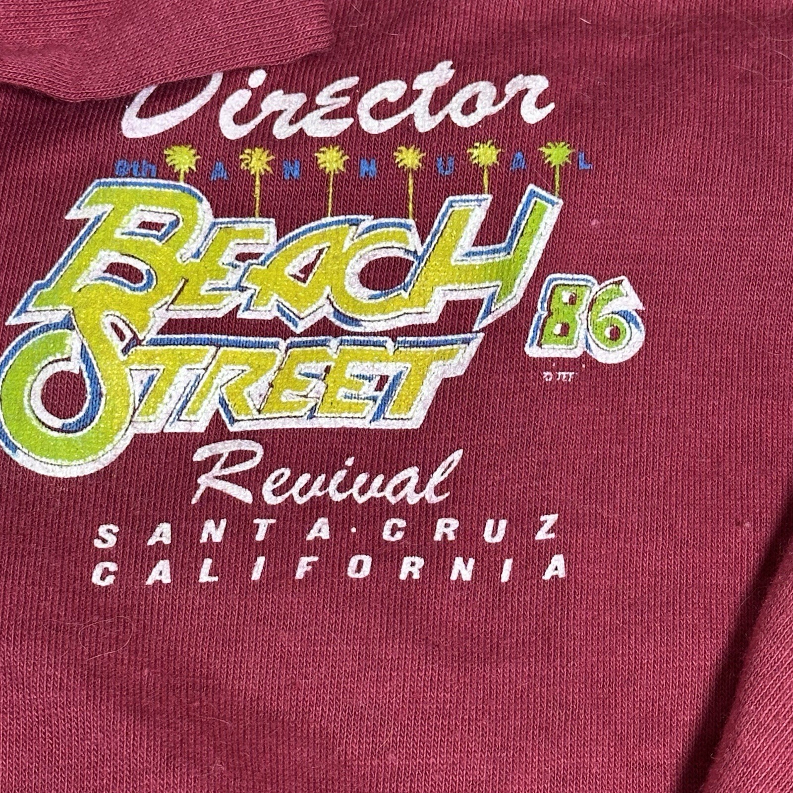SANTA CRUZ (1986) Car Show Adult 1/4 Button Polo Collared Shirt (XL) “DIRECTOR”