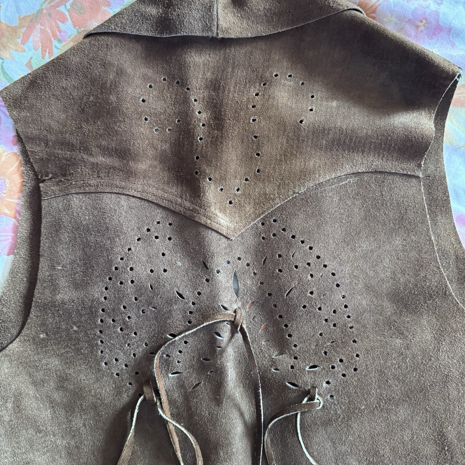 Vintage 1970s Leather Suede Hippie Vest – Made In Mexico