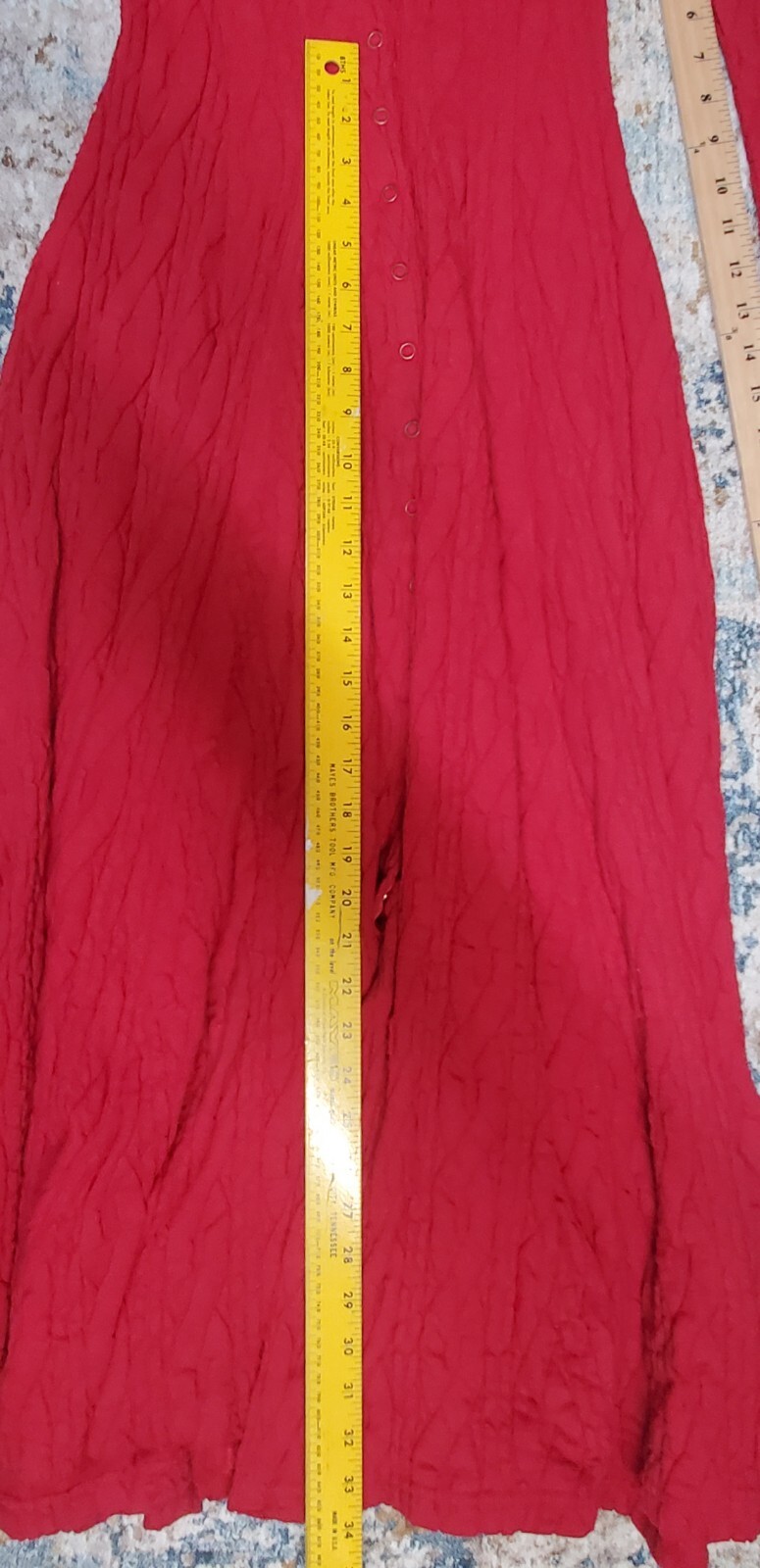 VTG 80s KAREN ALEXANDER Red Snap Up A Line Style Dress Sz S Read Description