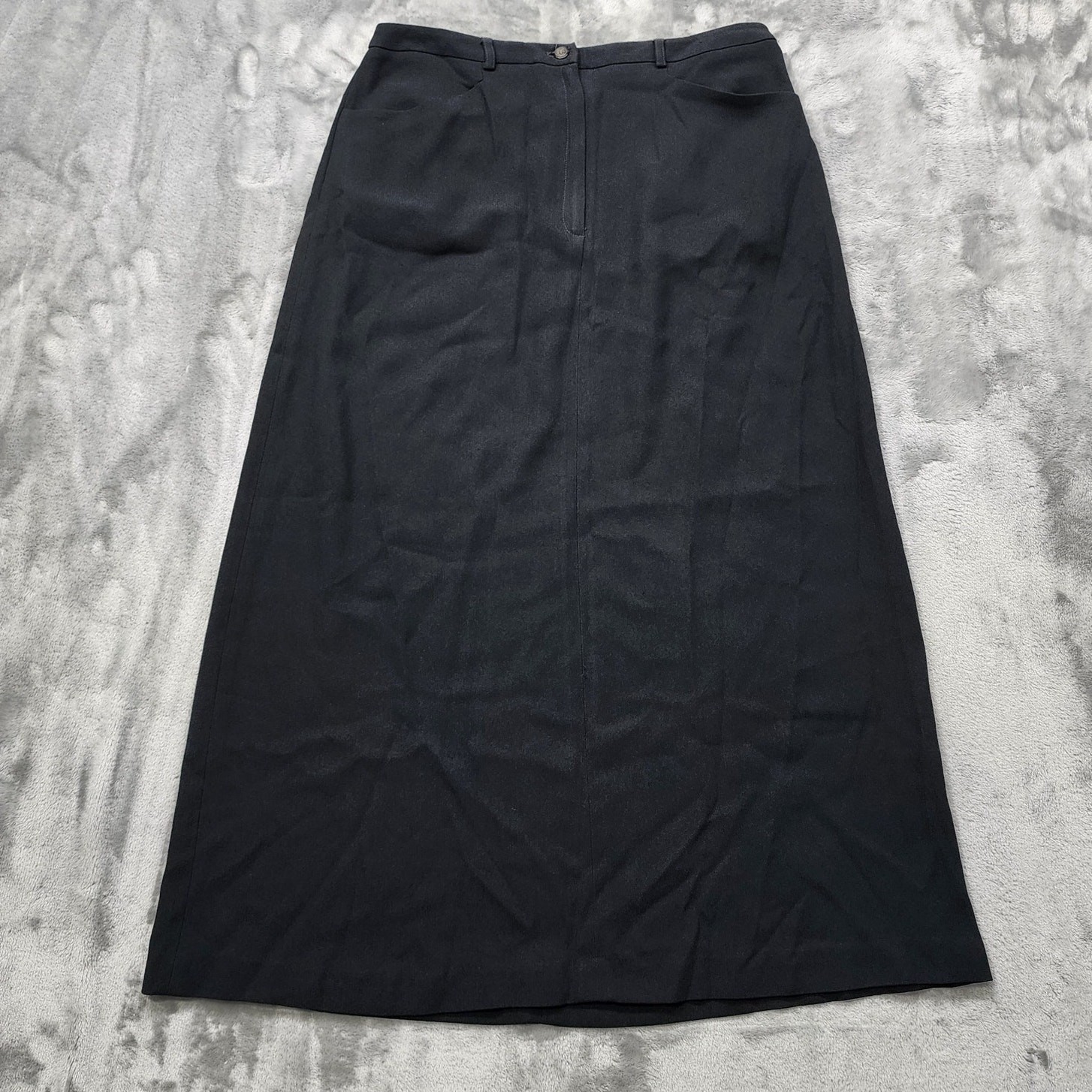 Vintage Jones New York Skirt Womens 14 Black High Rise Maxi A-Line Office Preppy