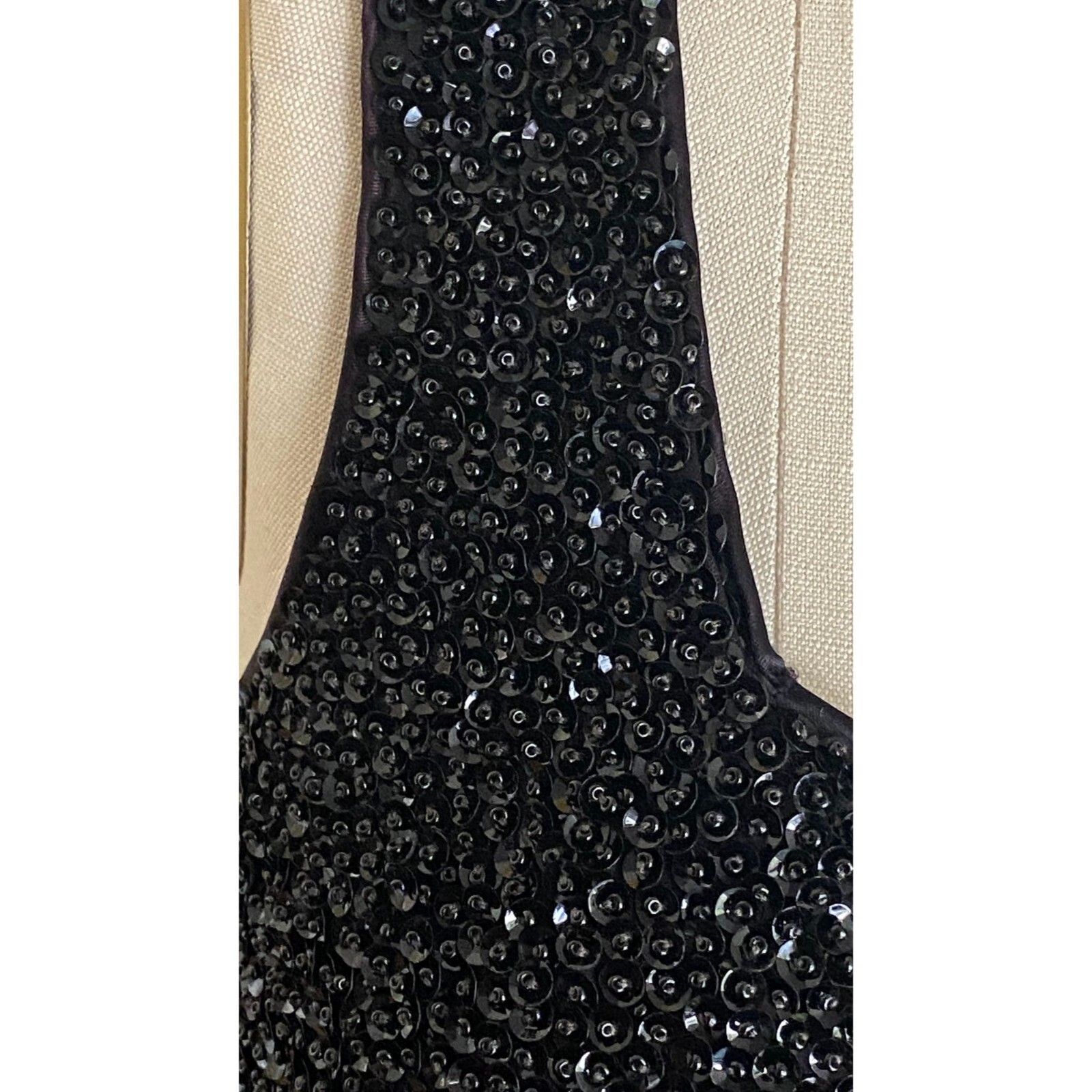 VTG sparkly heavily beaded Sequin Dress S 4 6 sleeveless sexy bodycon low back