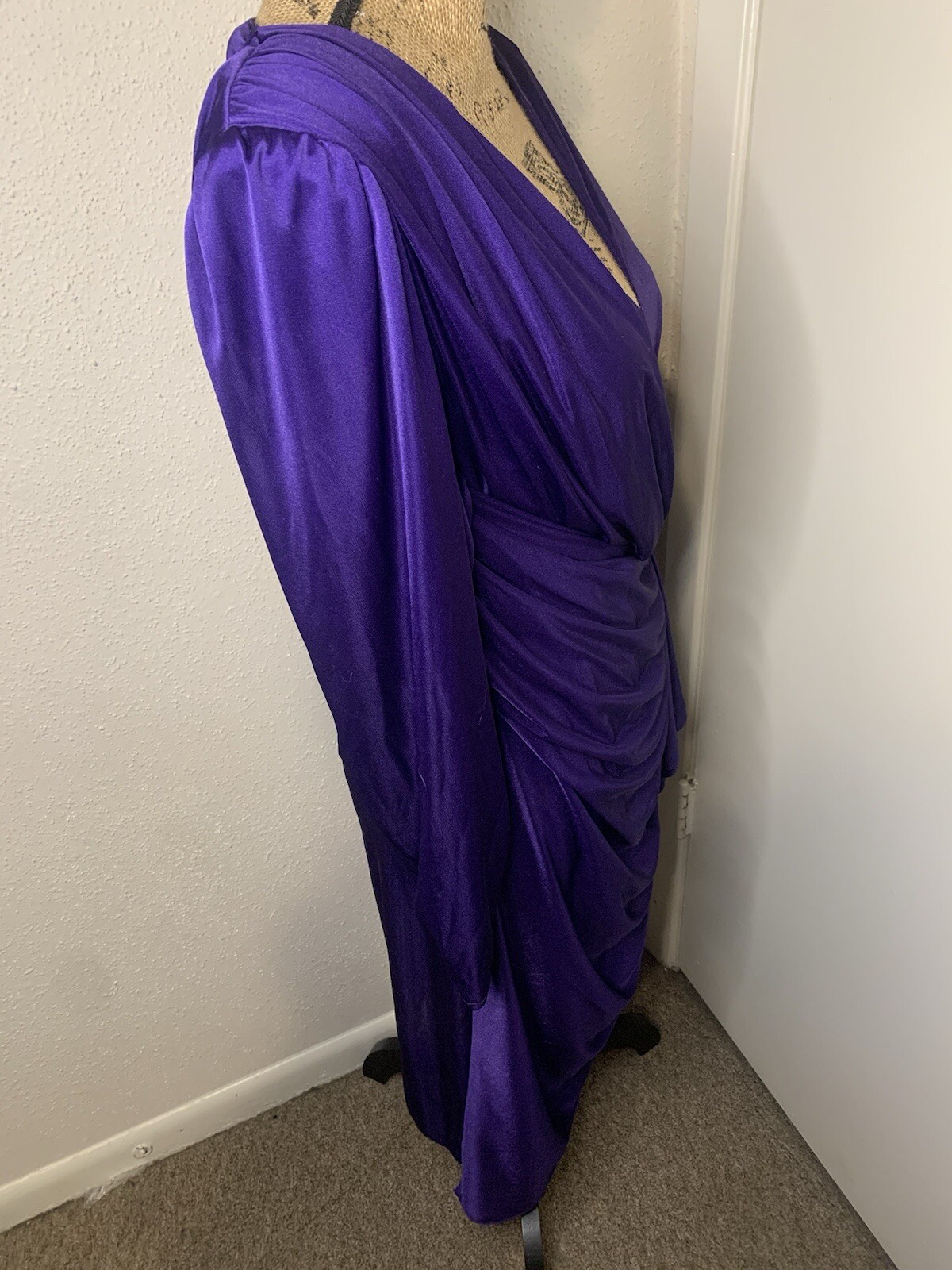 Vintage 1970’s David Rose Purple Wrap Dress 16
