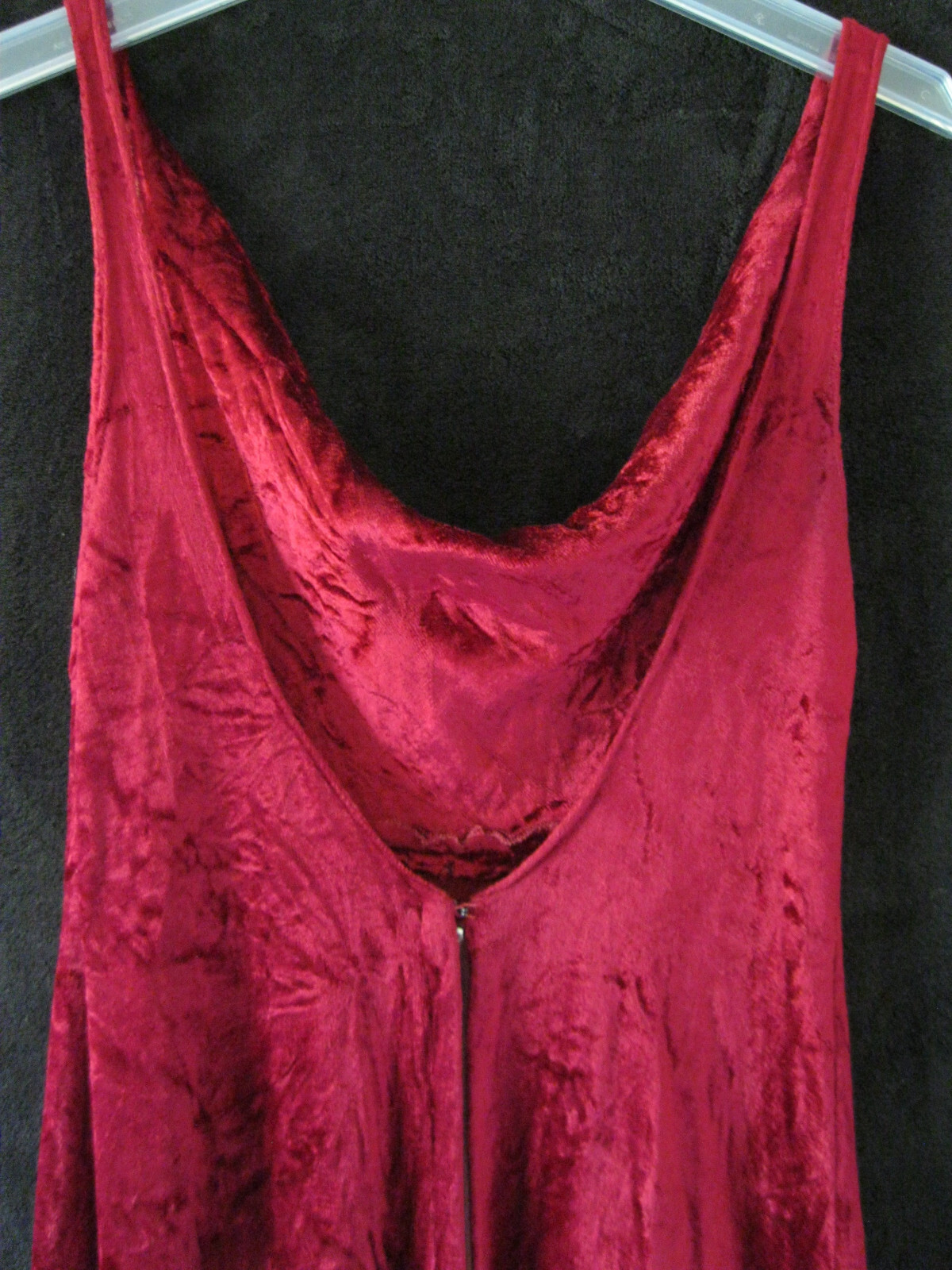 Gorgeous! Rare Vintage Union Made ILGWU Red Crushed Velvet Maxi Dress Gown SEXY!
