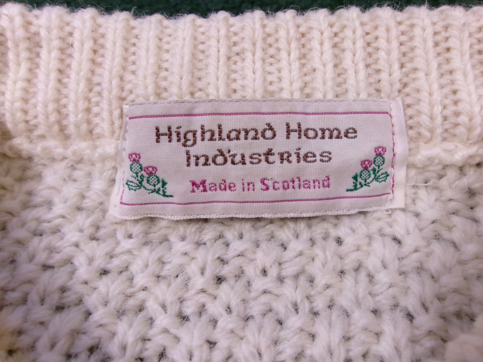 VTG 70s 80s HIGHLAND HOME INDUSTRIES SWEATER WOOL CABLE KNIT CARDIGAN SCOTLAND
