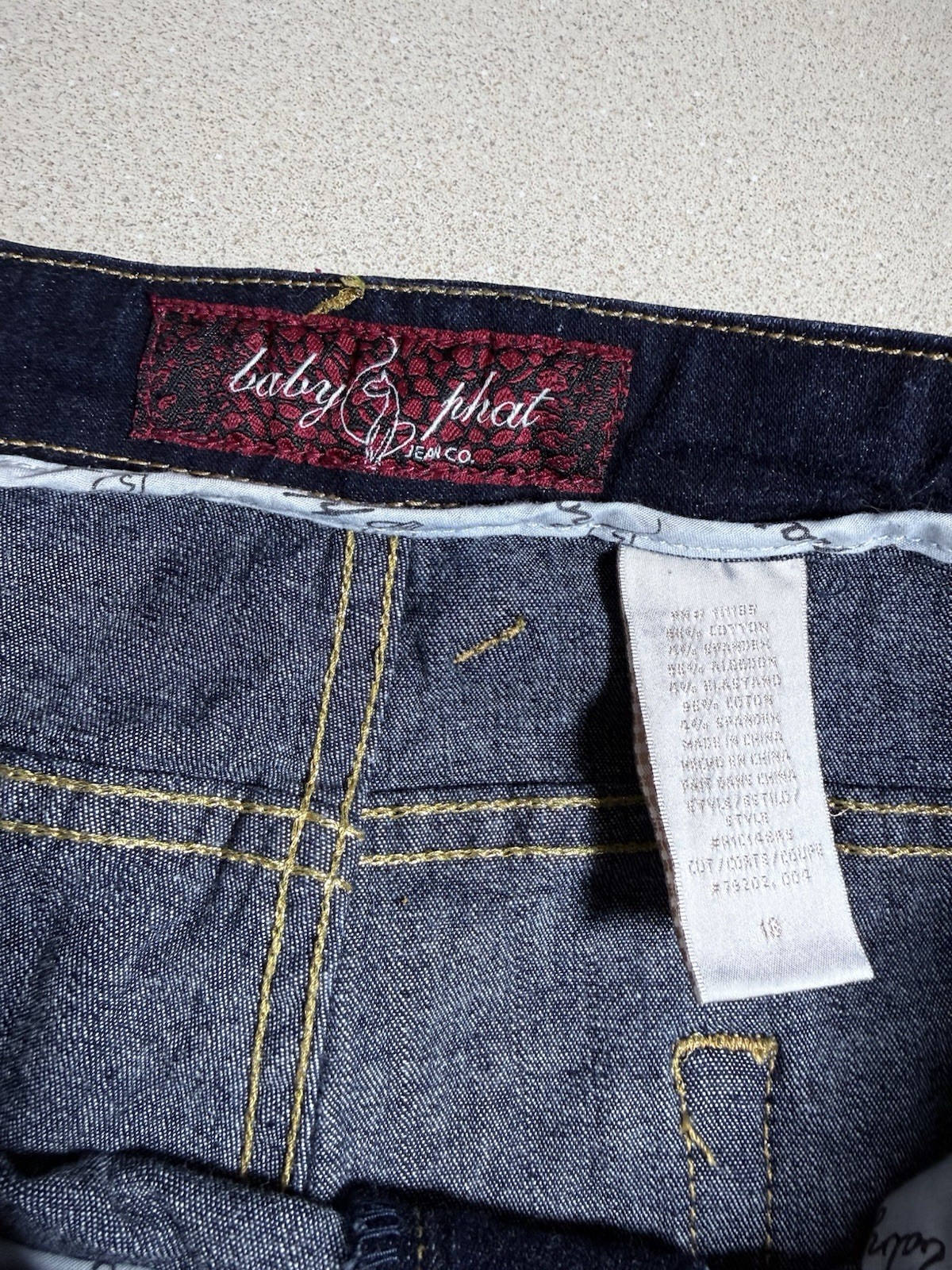 Vintage Y2K Baby Phat “Love” Denim Jeans Wide Leg Size 18
