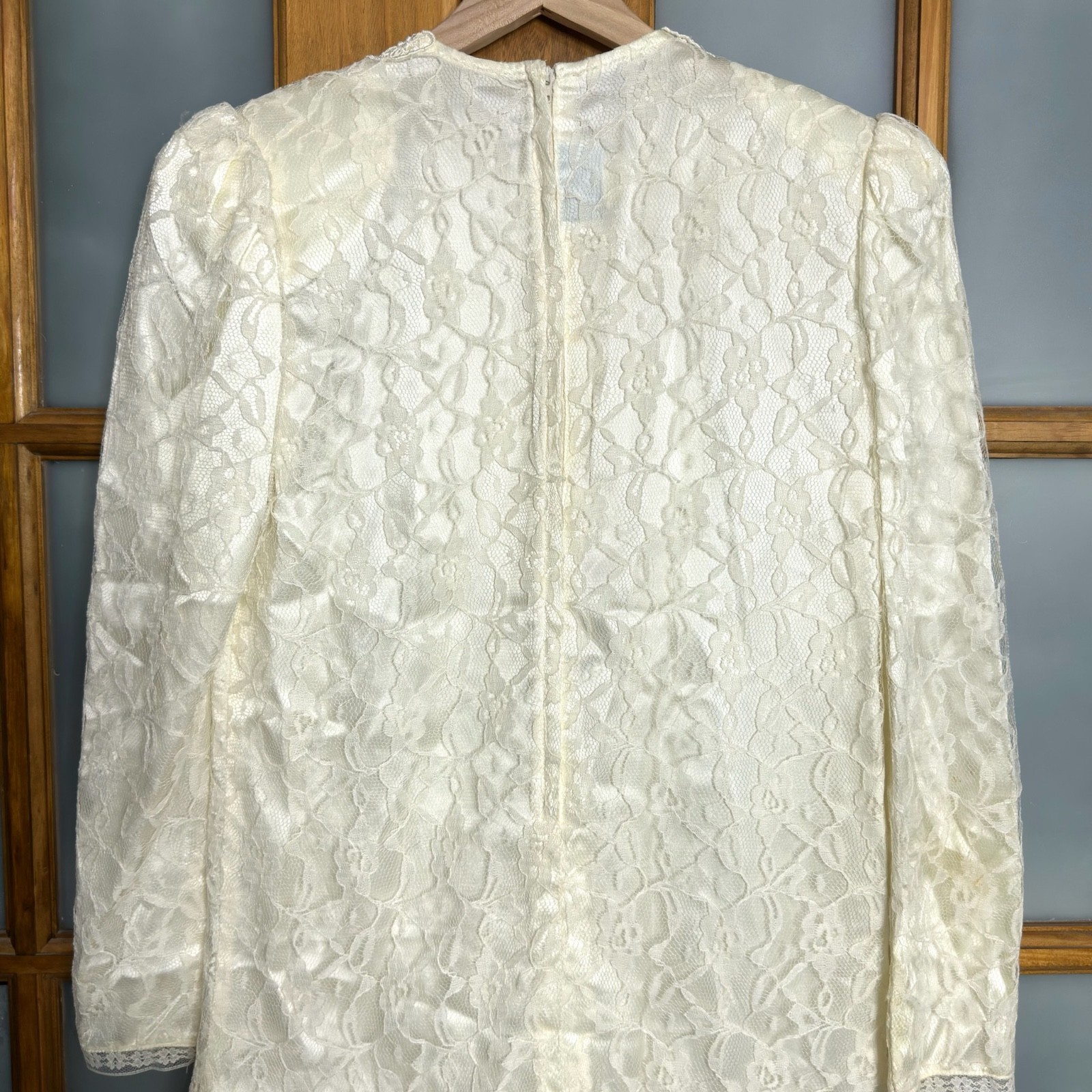 GUNNE SAX Jessica McClintock Vintage Lace Long Sleeve Dress size 14 fits 6-8