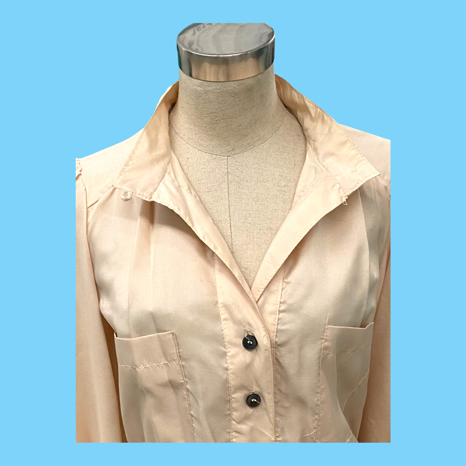 Vintage 70’s Irene Kasmer California Light Tan Dress Secretary Med- Large