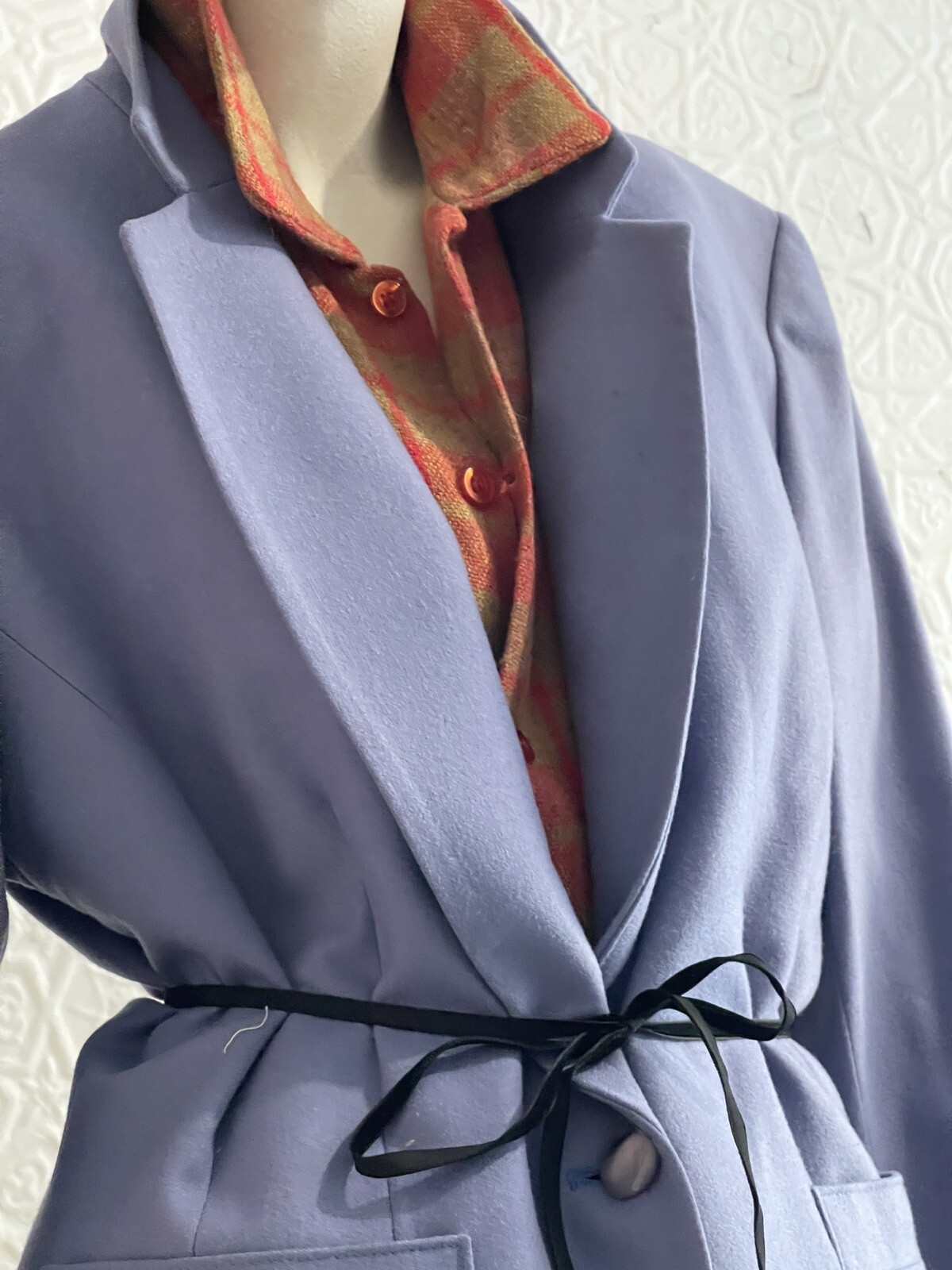 Vintage 1980s-1970s Pendleton Blazer-Lavender-Grey-Wool-Classic-Jacket-medium