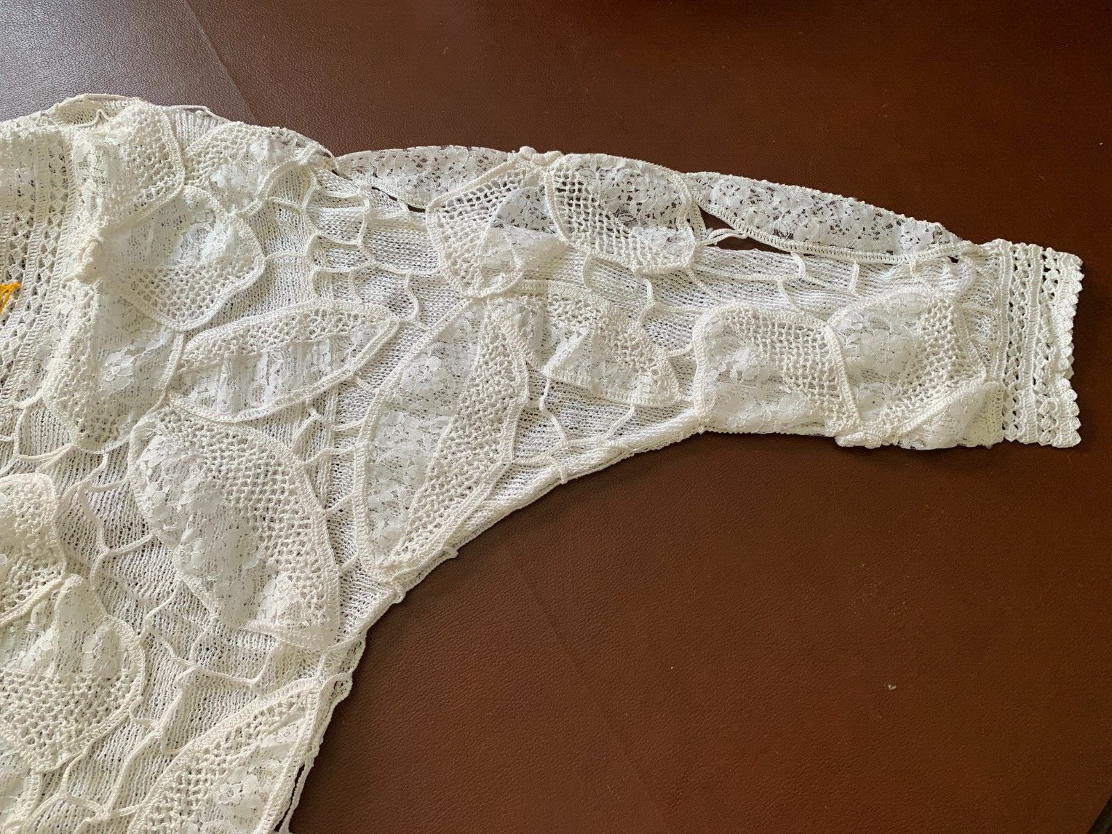Lim’s 3 Piece Set White Jacket Top & Skirt Crochet Size S NWT
