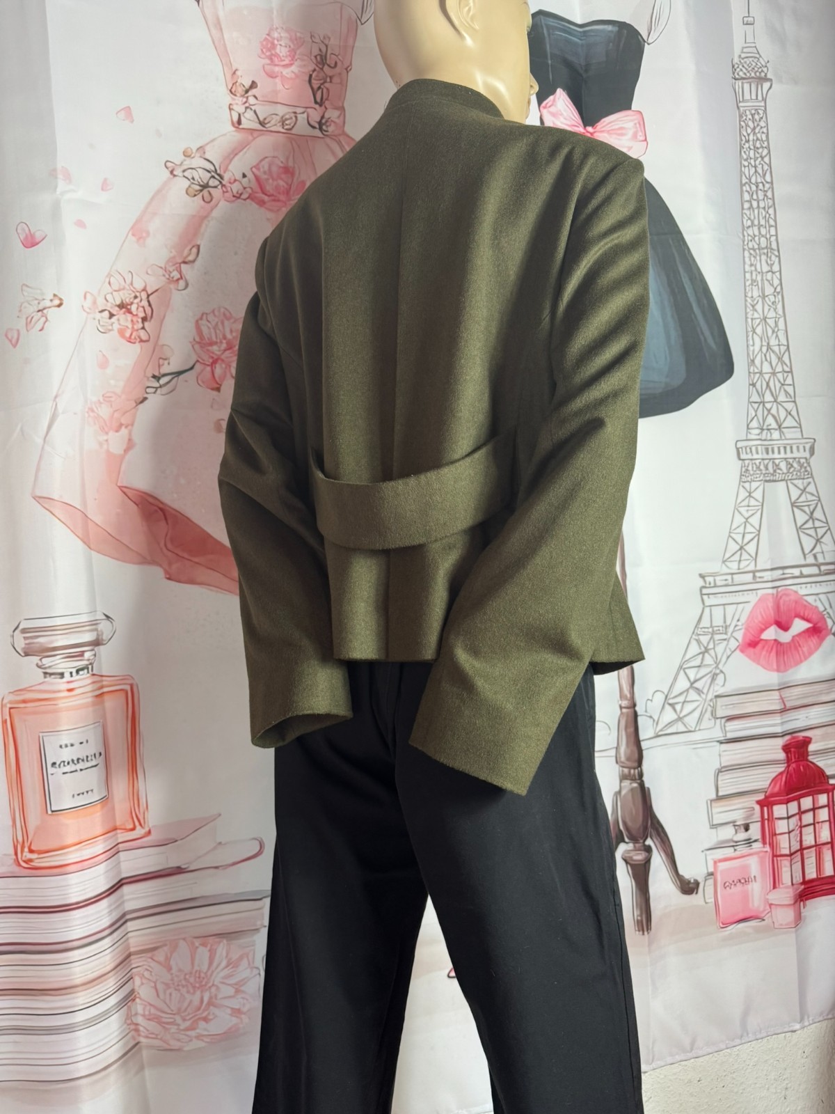 Sportalm Kitzbühel military jacket virgin wool cashmere olive size 40-44 Vintage
