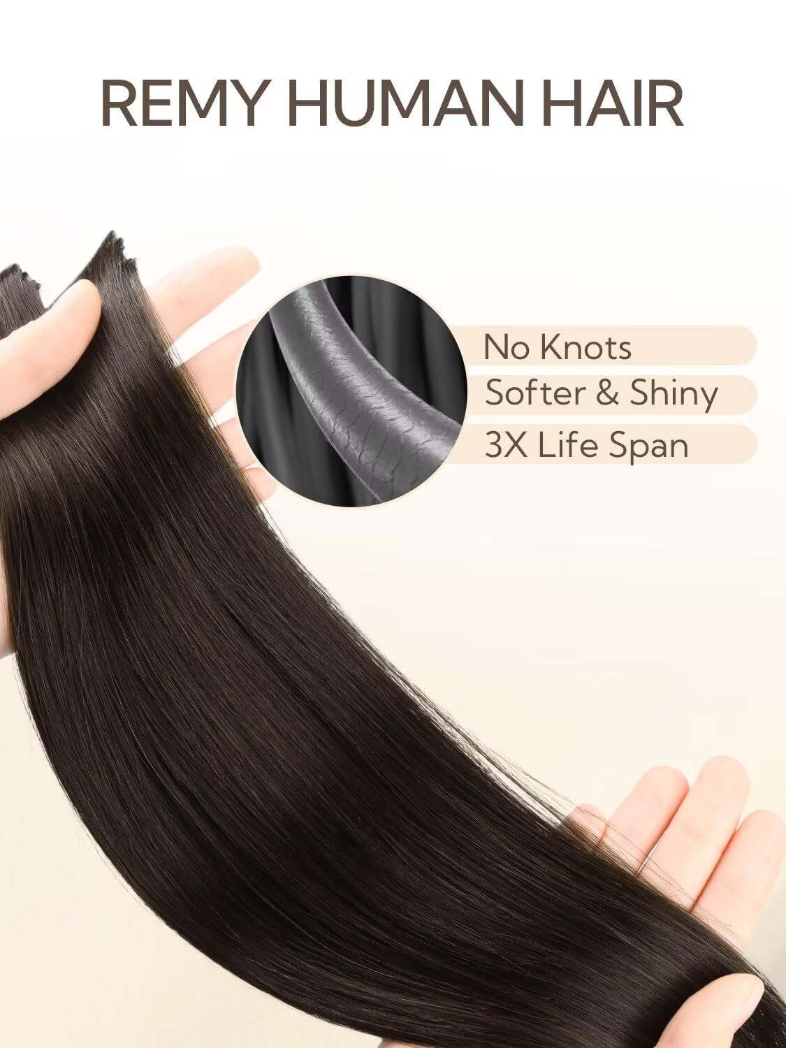 HOTBANANA Invisi Edge Tape in Hair Extensions Human Hair, 18inch 50g 10pcs Invis