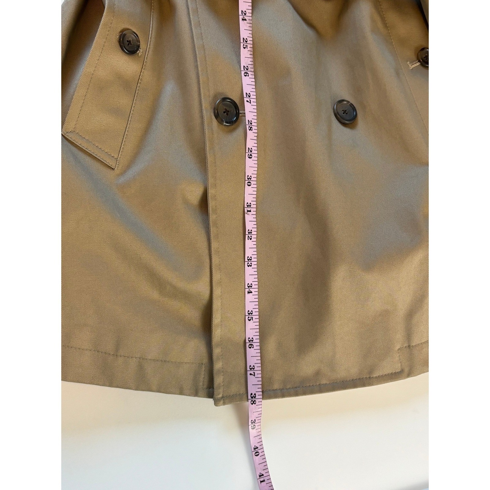 Banana Republic Trench Coat Tan Khaki Double Breasted Belted Classic Preppy Chic
