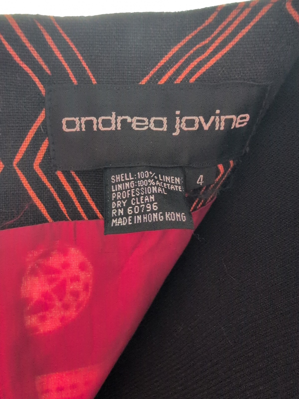 EUC VINTAGE ANDREA JOVINE LINEN SPAGHETTI STRAP SHEATH DRESS TRIBAL PRINT SIZE 4