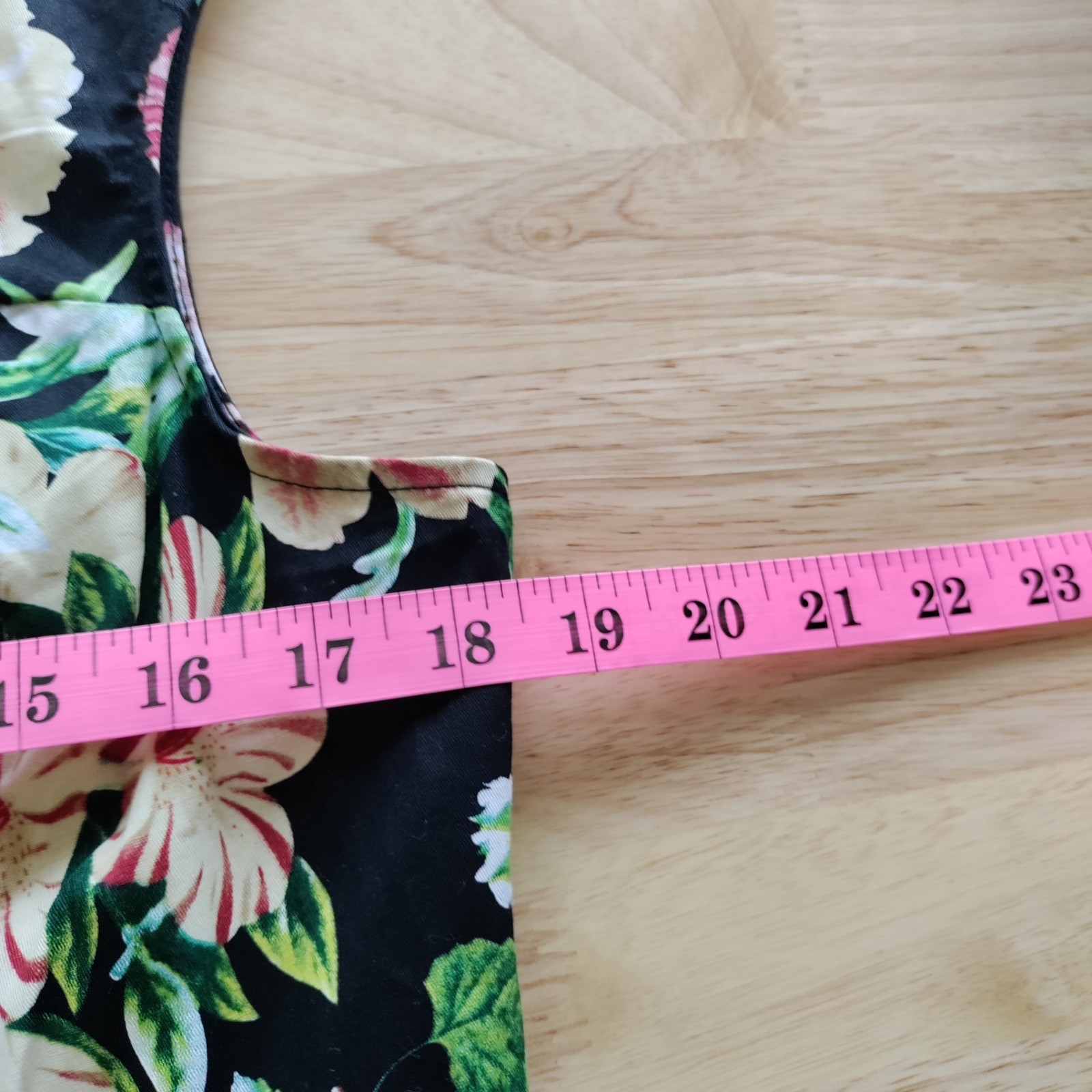 Belle Poque Floral Fit and Flare Dress XL Black Pink Sweetheart Retro Rockabilly