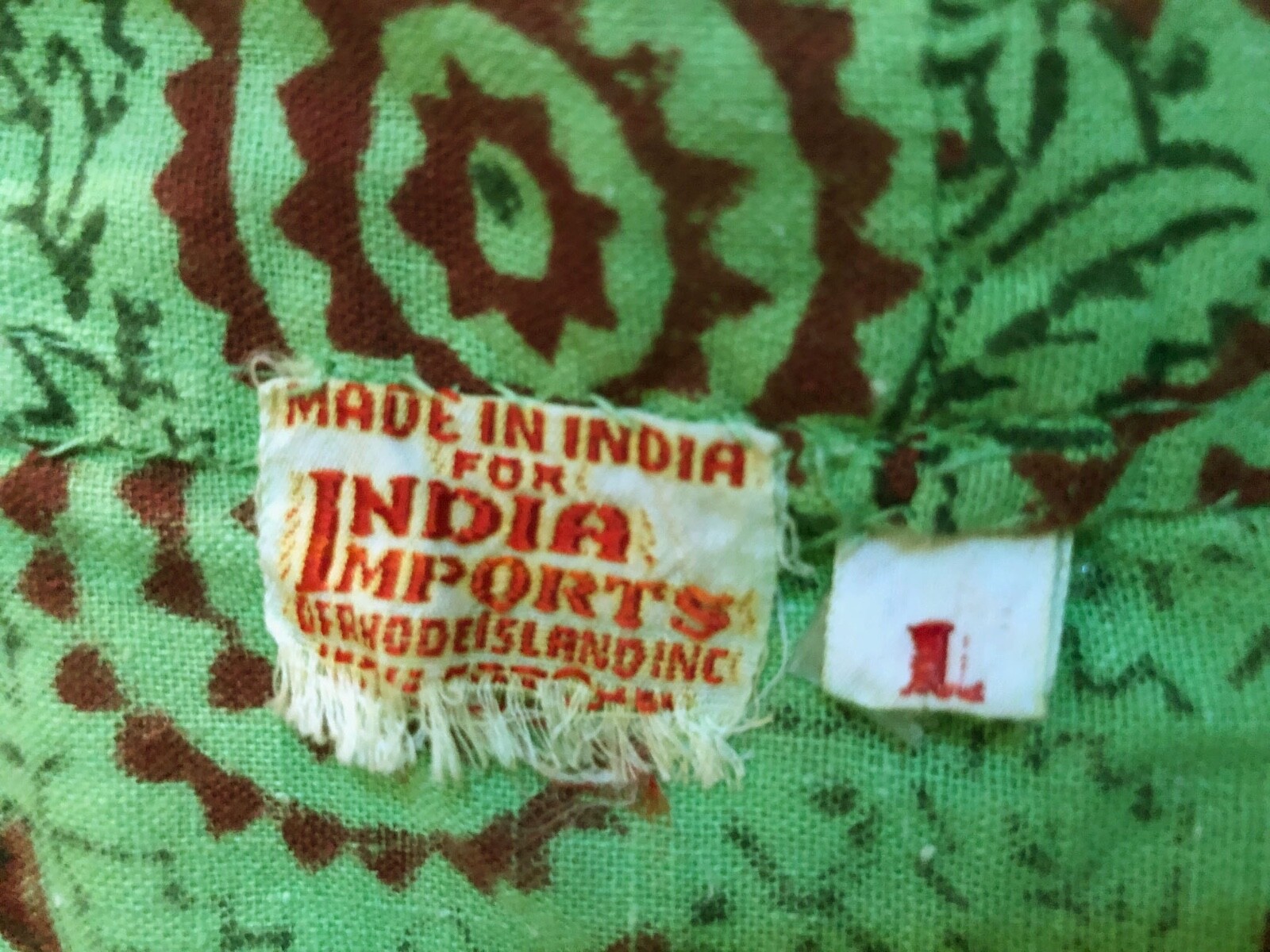 Vintage 1970s India Imports of Rhode Island Maxi Dress Empire Waist Maxi dress L