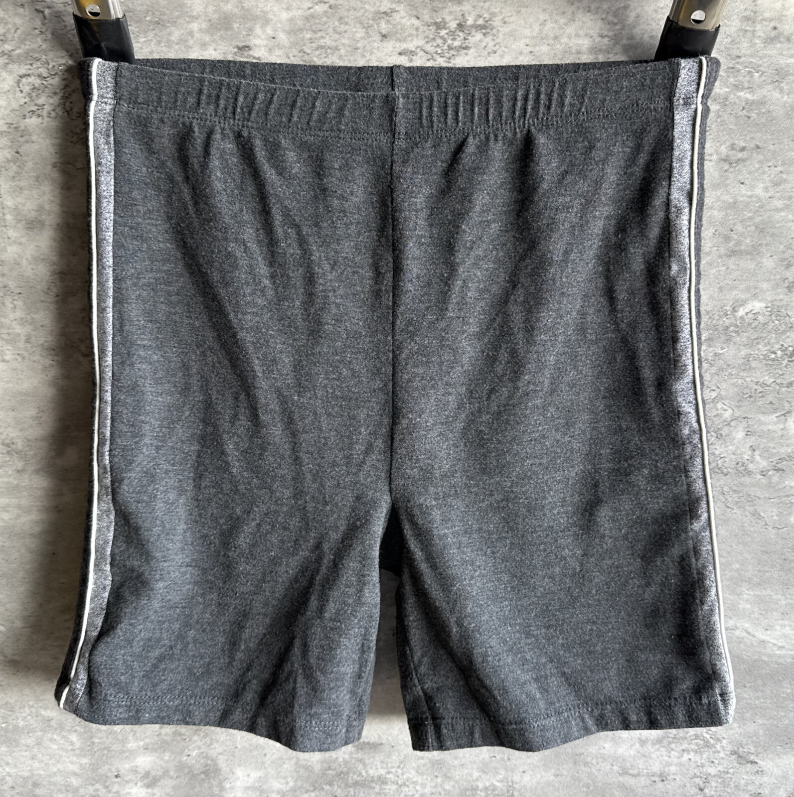 Vintage 1980s Marika Dupont CoolMax Lined Gray Striped Sweat Shorts Size L USA