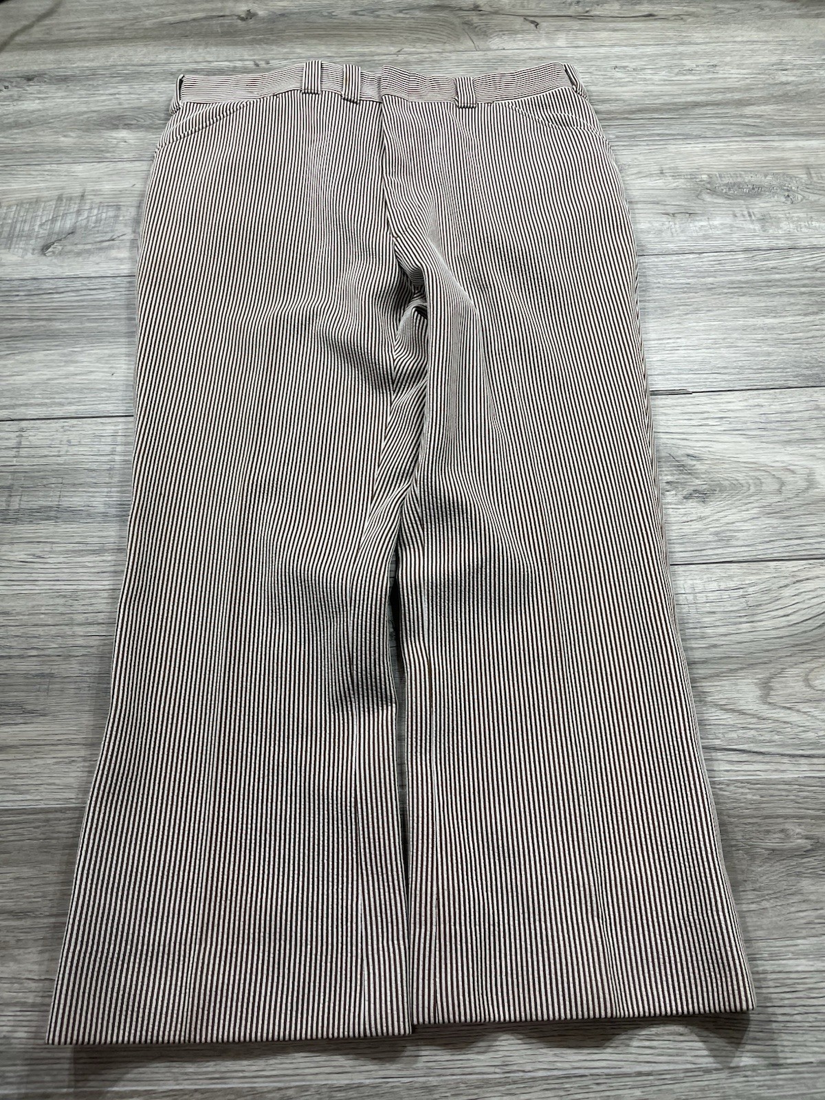1970s Flares Pinstripe Dressy True Vintage 38×28 Brown Rare Suit Pants Talon
