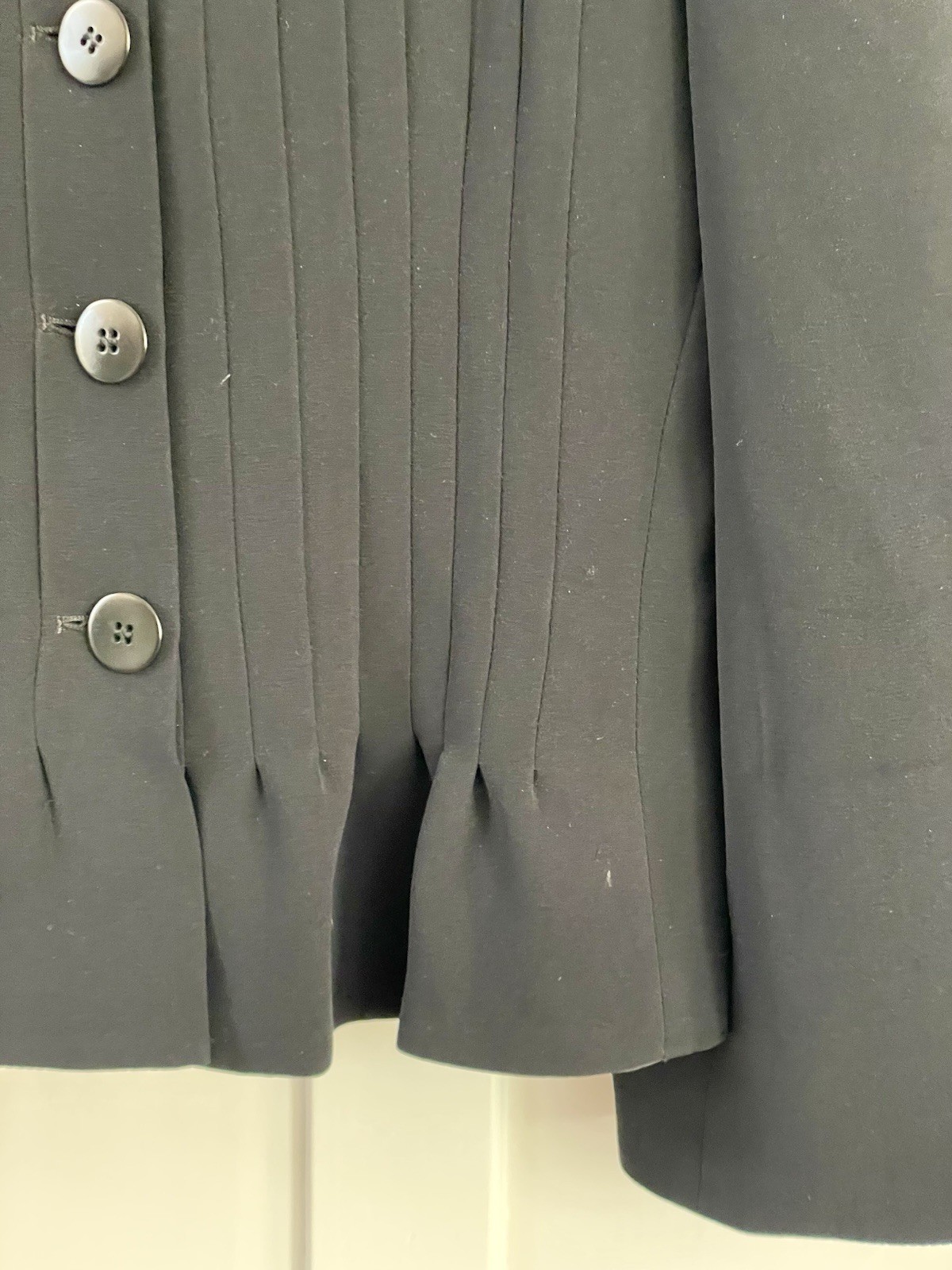 Vintage Giorgio Armani Le Collezioni black Silk Cady Cropped Jk Sz6 Madein Italy