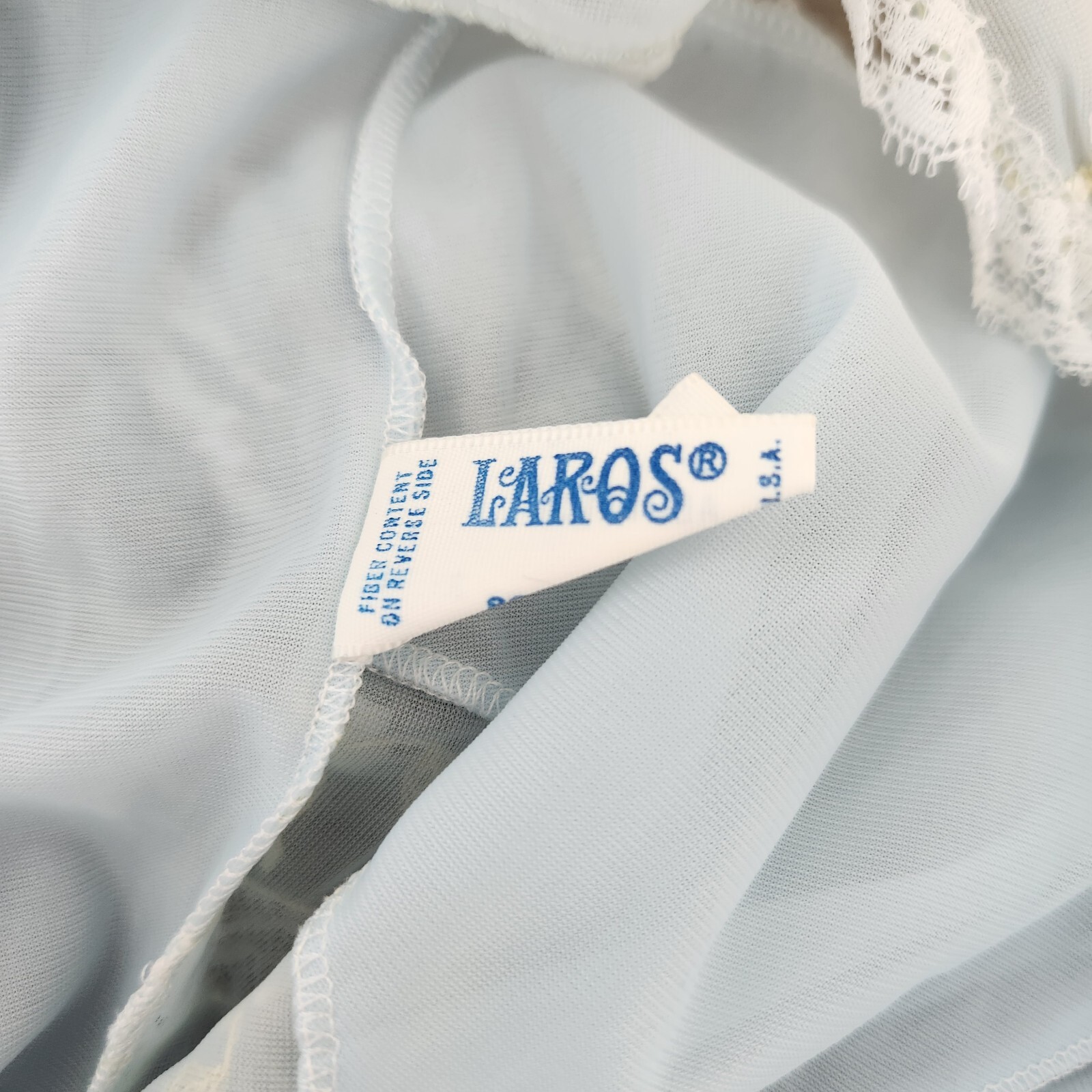 Rare NOS Laros Classic light blue nightie Print Nightgown Size 34 1950’s USA