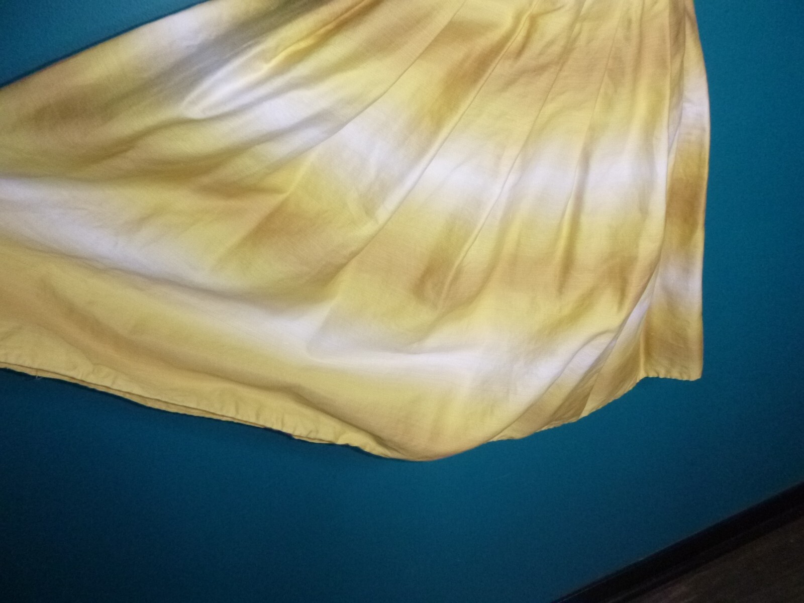 Vtg 50’s Full Skirt Yellow Tan White Ombre 24″ Waist XS/S