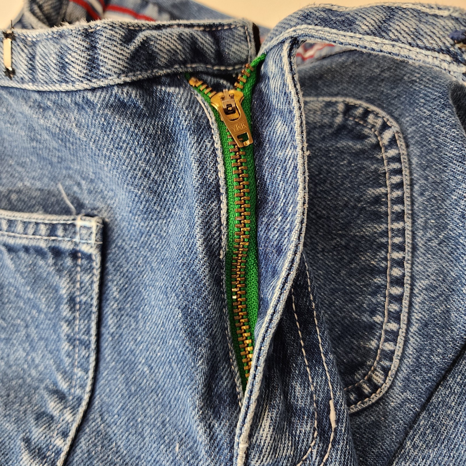 Vintage TOMMY HILFIGER Jeans Womens 5 Blue Patch Pockets Bareback Stripe 90s Y2K