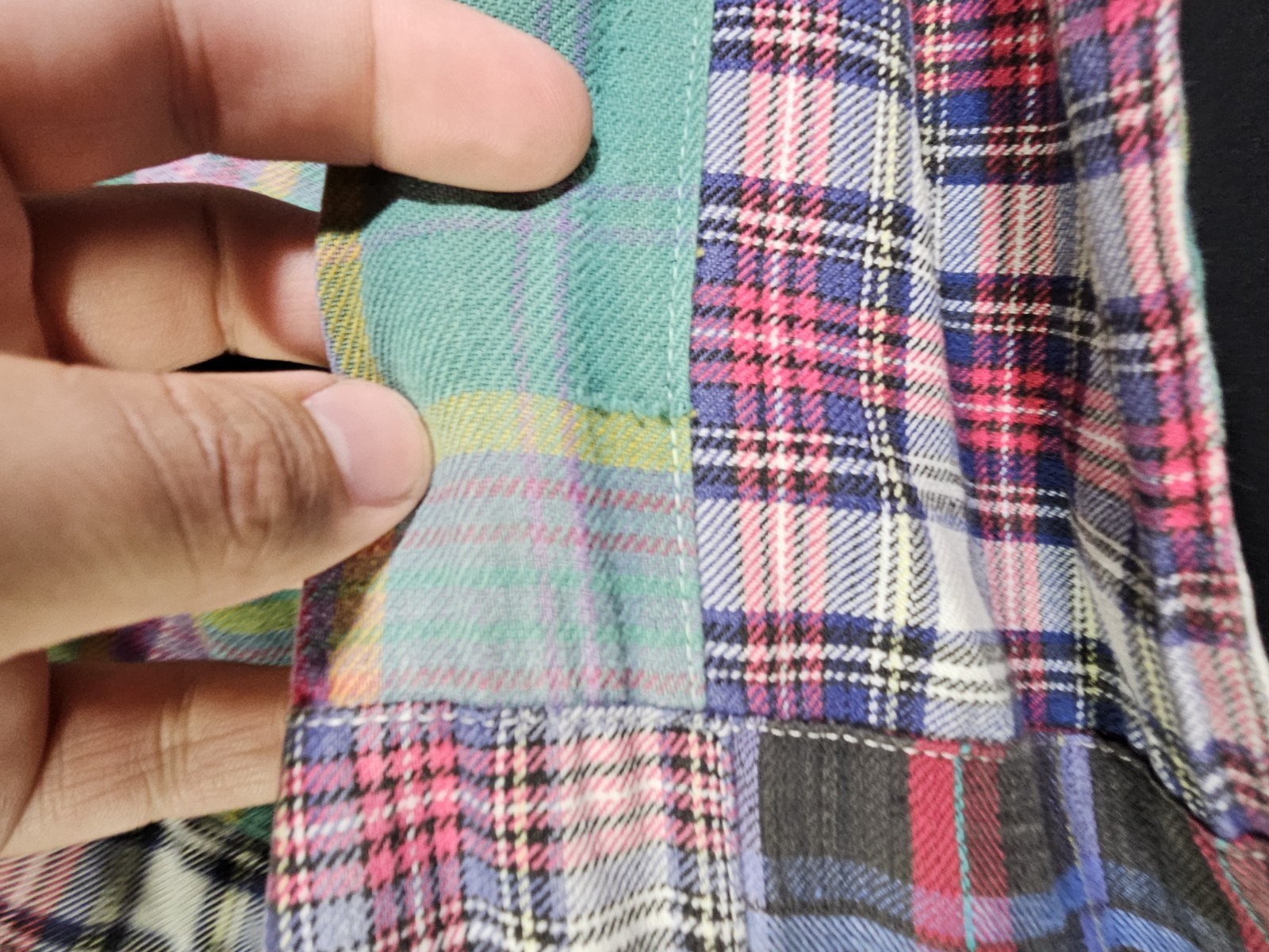 Vintage 80s Tangibles Patchwork Plaid Blazer Boho Preppy Sz M Jacket