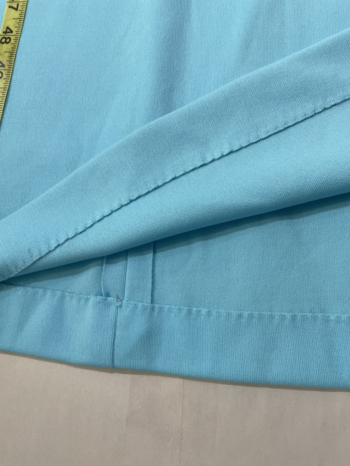 Vintage 60s 70s Dress & Hooded Cloak Cape Aqua Blue Matching Set 2 Piece Size 10