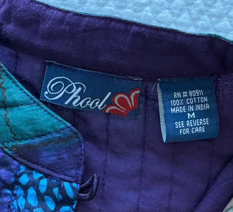 Vintage Quilted Women’s Jacket Phool Size M Cottagecore Grandma