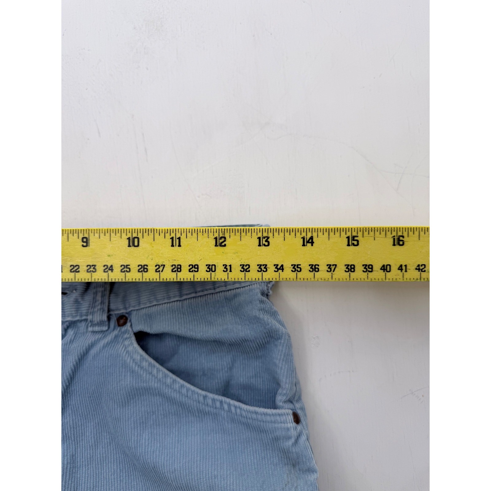 Vintage Big Yank Blue Corduroy Bell Bottom Flare Pants High Rise 26×30 Scovill