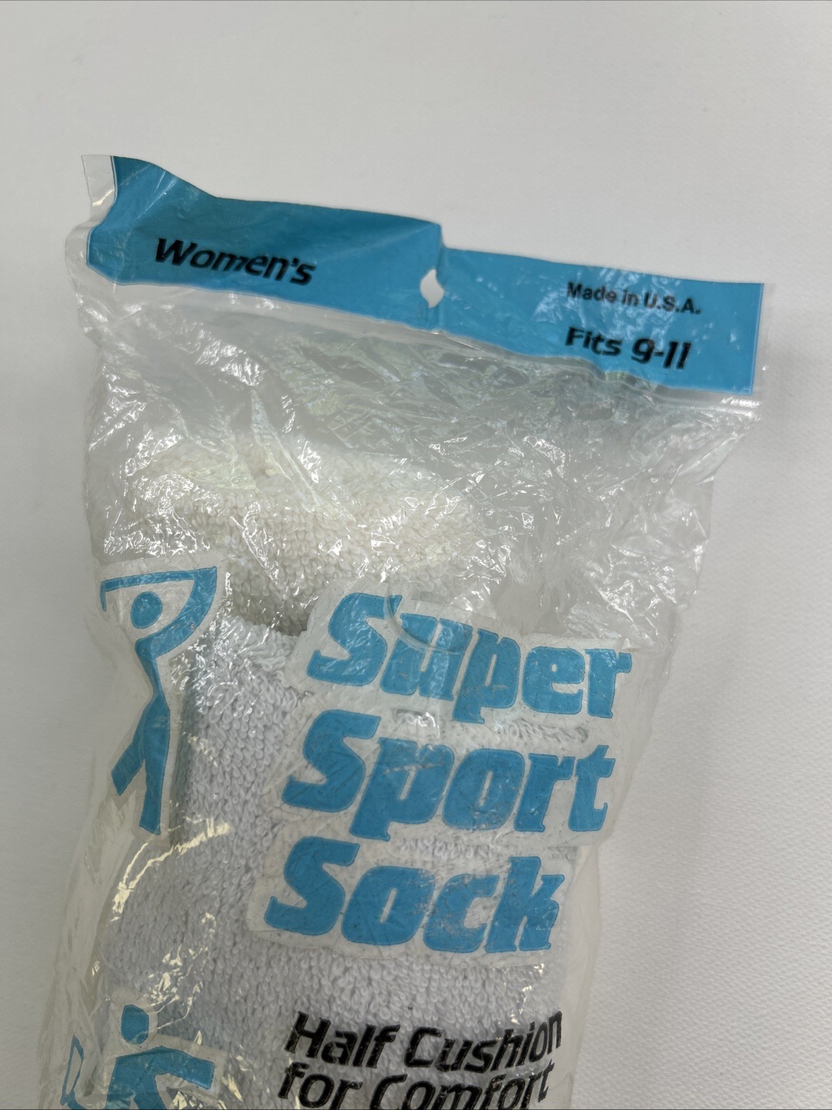 VTG Socks 9-11 3 Pack NOS Women’s Super Sport USA Made Acrylic Teri Roll Top.